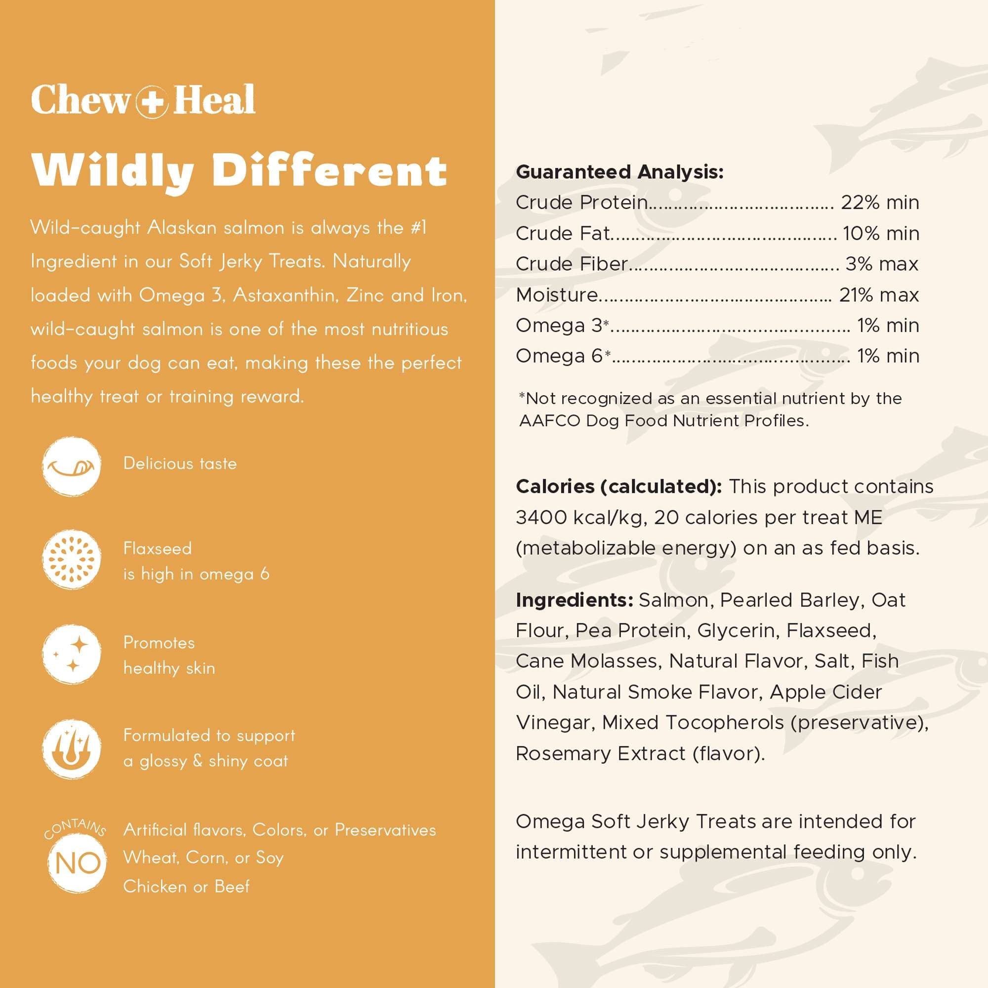 Wild Alaskan Omega Skin + Coat Salmon Soft Jerky Dog Treats