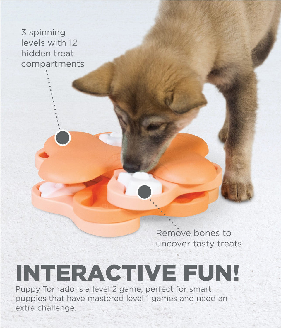 Puppy Tornado Interactive Treat Puzzle Dog Toy, Pink