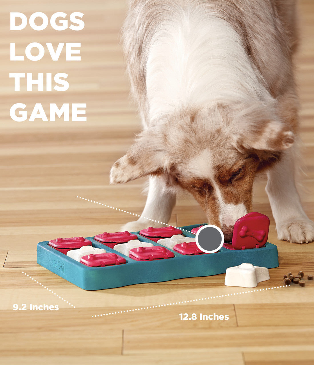 Dog Brick Interactive Treat Puzzle Dog Toy, Blue