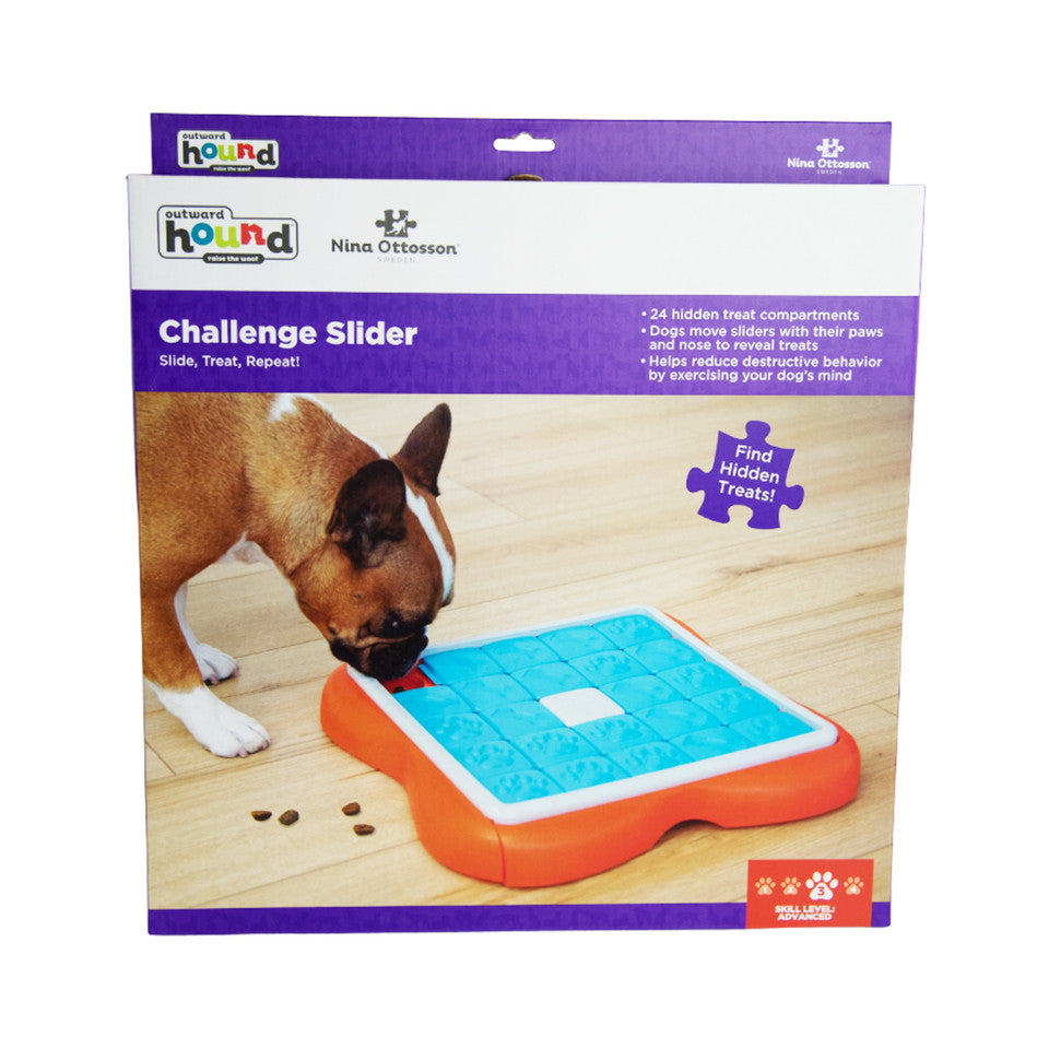 Challenge Slider Interactive Treat Puzzle Dog Toy, Multi