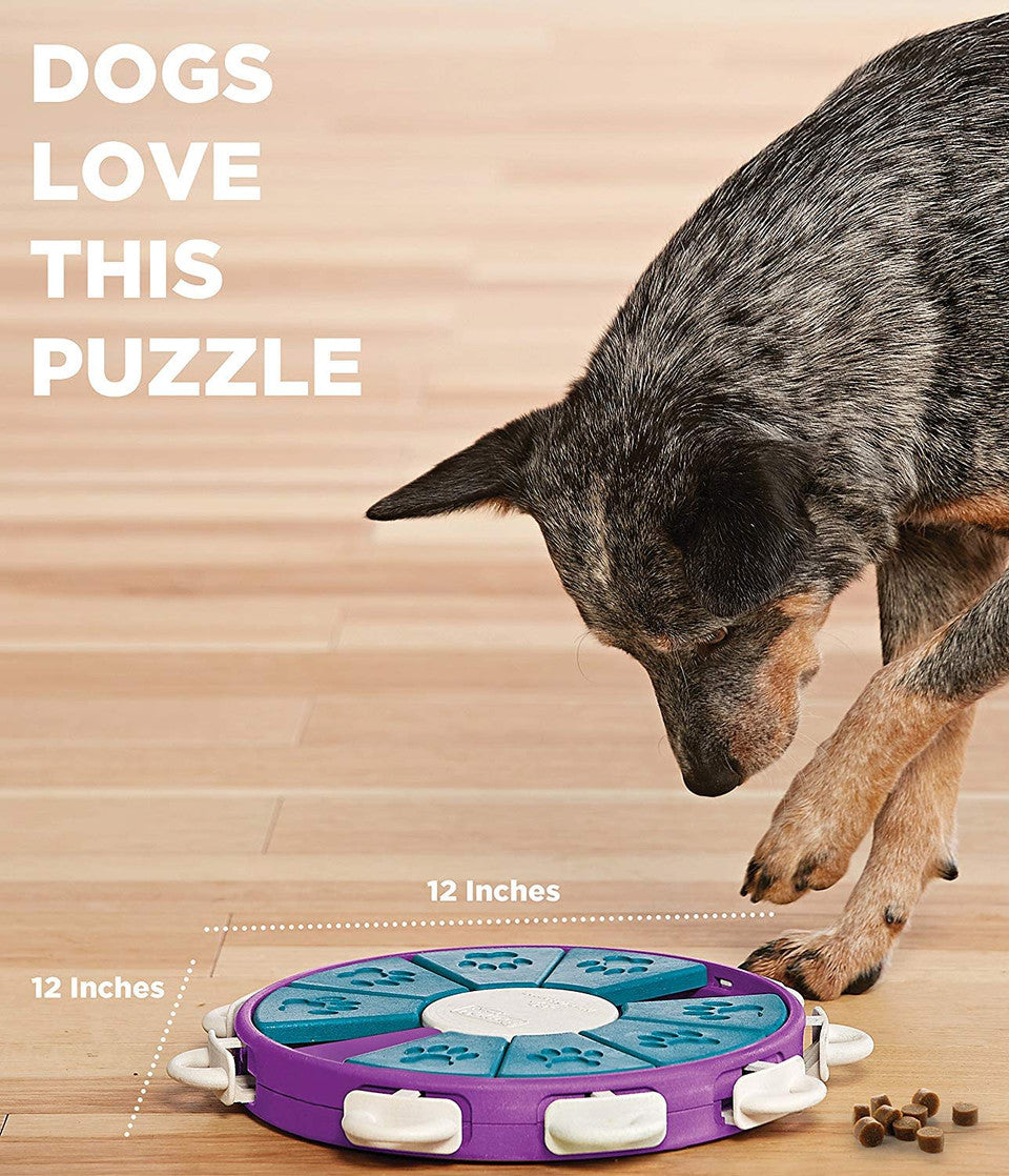 Dog Twister Interactive Treat Puzzle Dog Toy, Purple