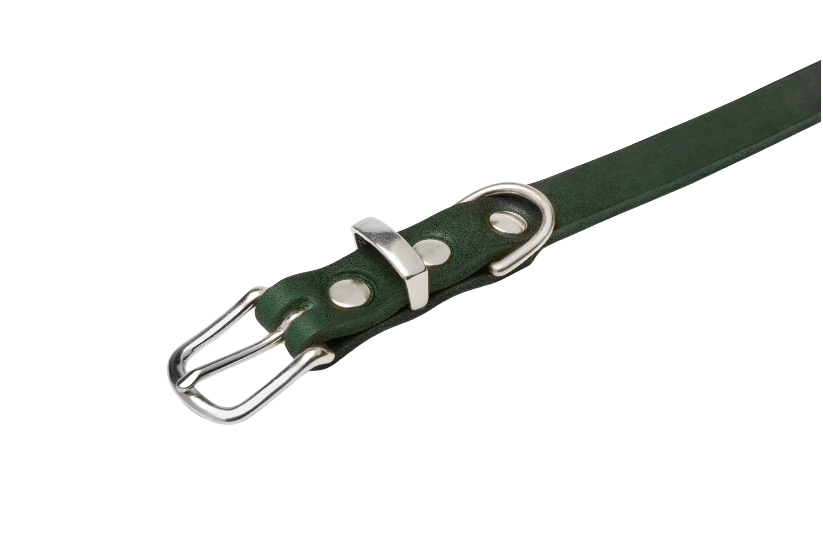 Butter Leather Dog Collar - Forest Green