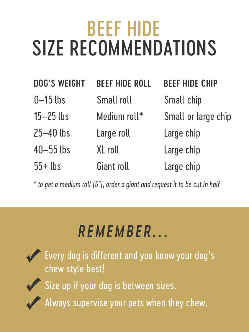 Long-Lasting Natural Beef Hide Rolls