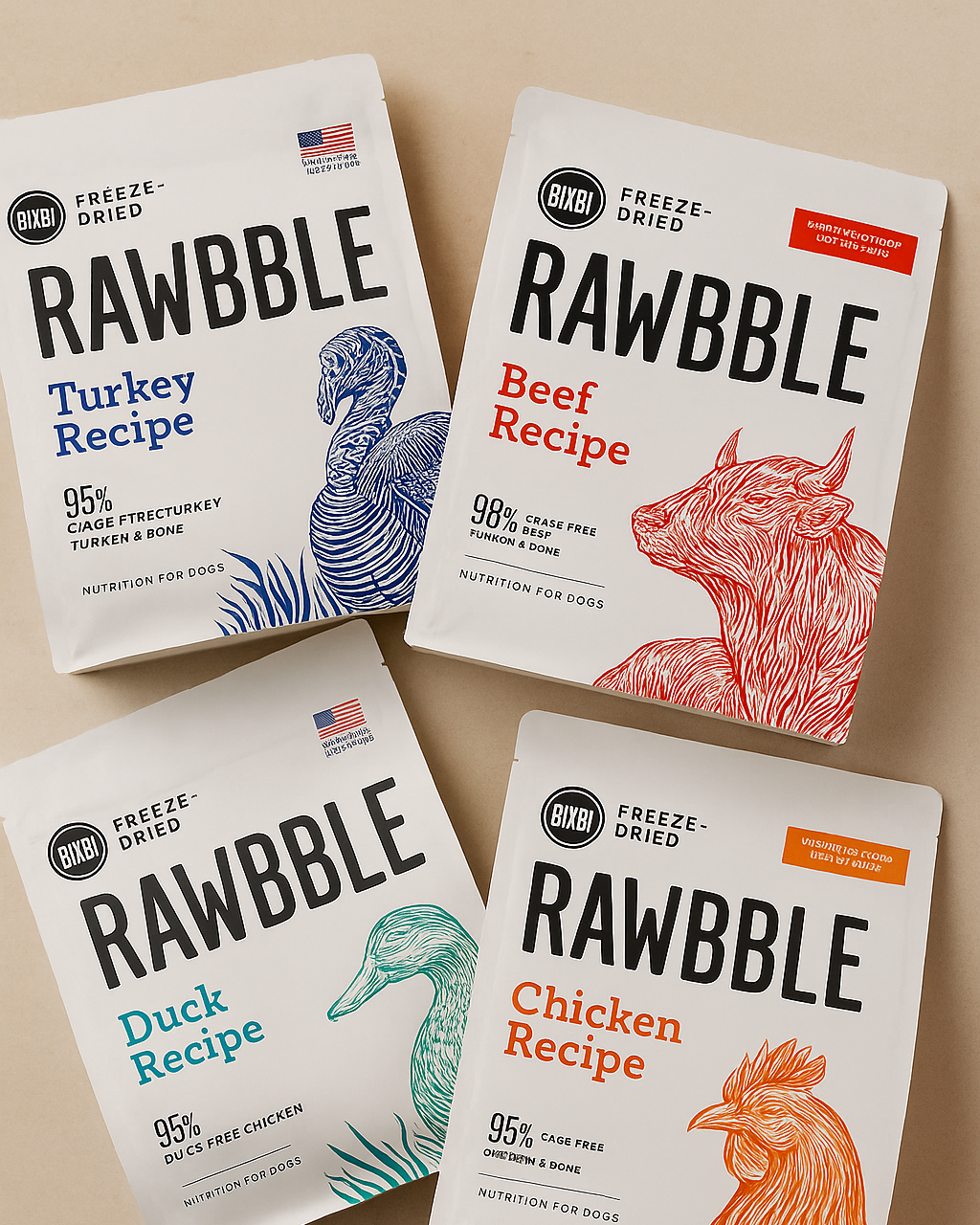 Bixbi Rawbble freeze dried dog food pet bundle