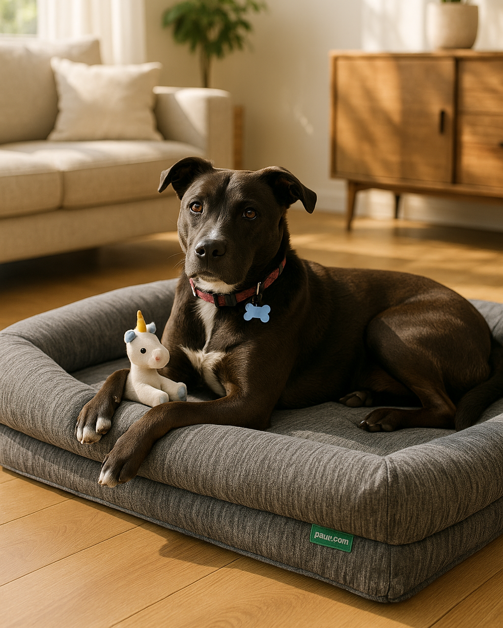 Dog Bed Pit Bull with toy