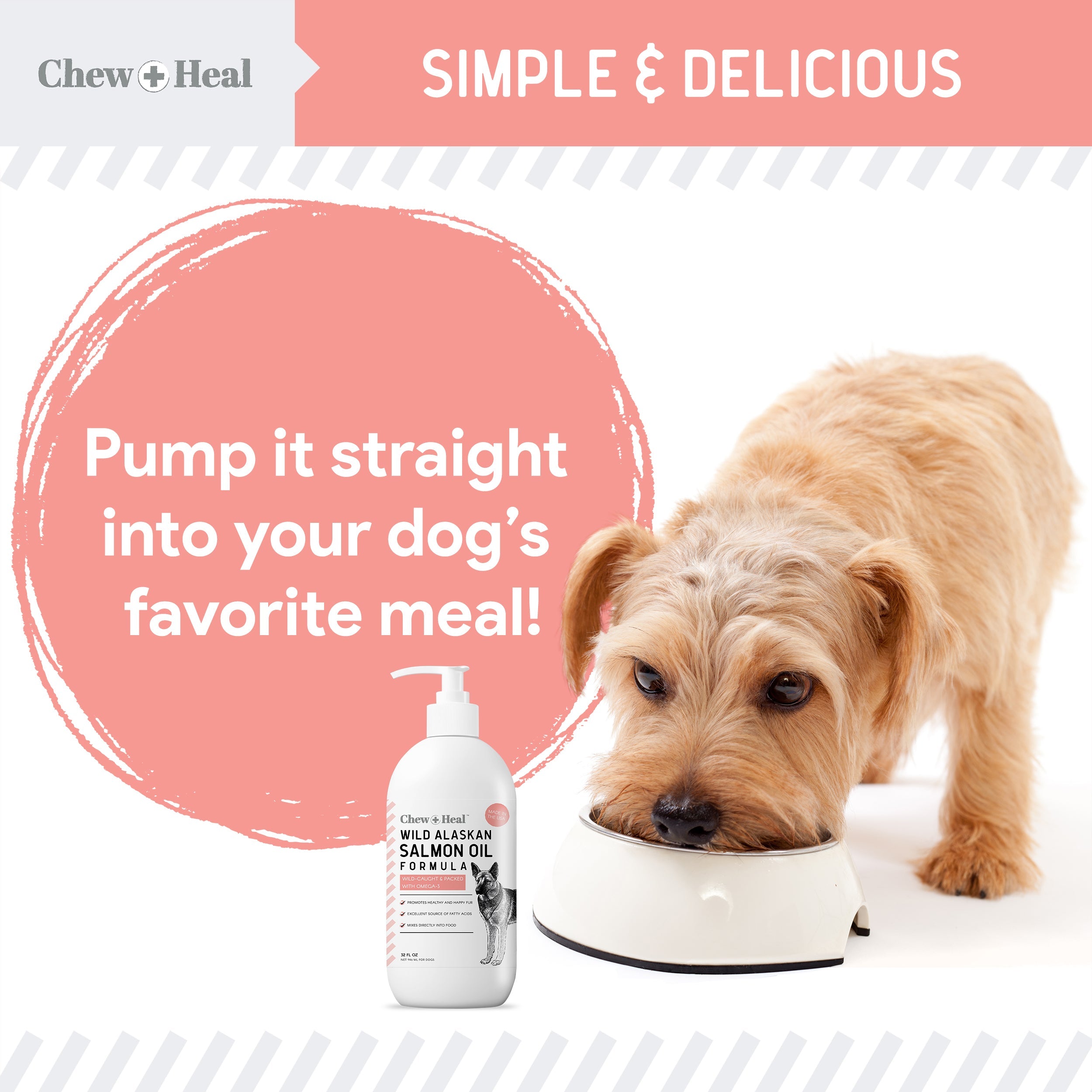 Wild Alaskan Omega Salmon Oil Formula Skin & Coat Liquid Supplement for Dogs