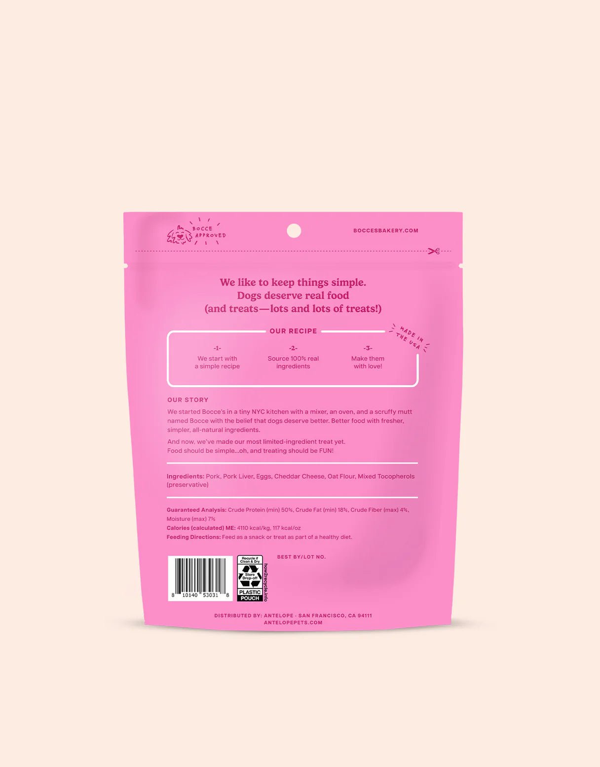 Bac'n Egg & Cheese Freeze - Dried - Eva Pet - Bocce's Bakery