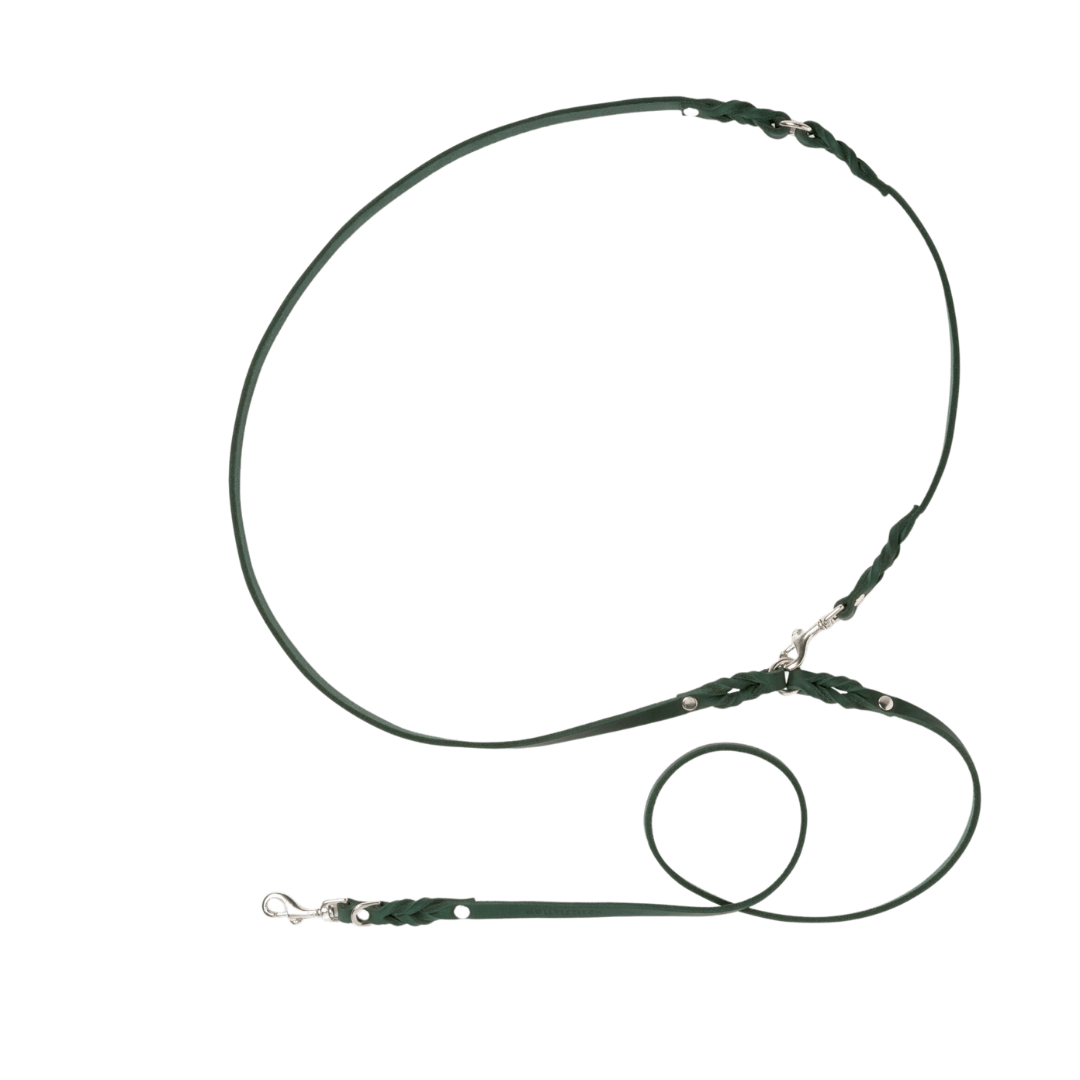 Butter Leather 3x Adjustable Dog Leash - Navy Blue - Eva Pet - mollyandstitchus