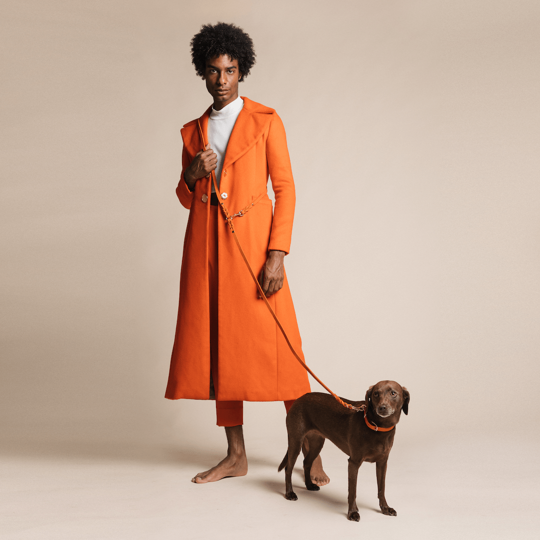 Butter Leather Dog Collar - Mango - Eva Pet - mollyandstitchus