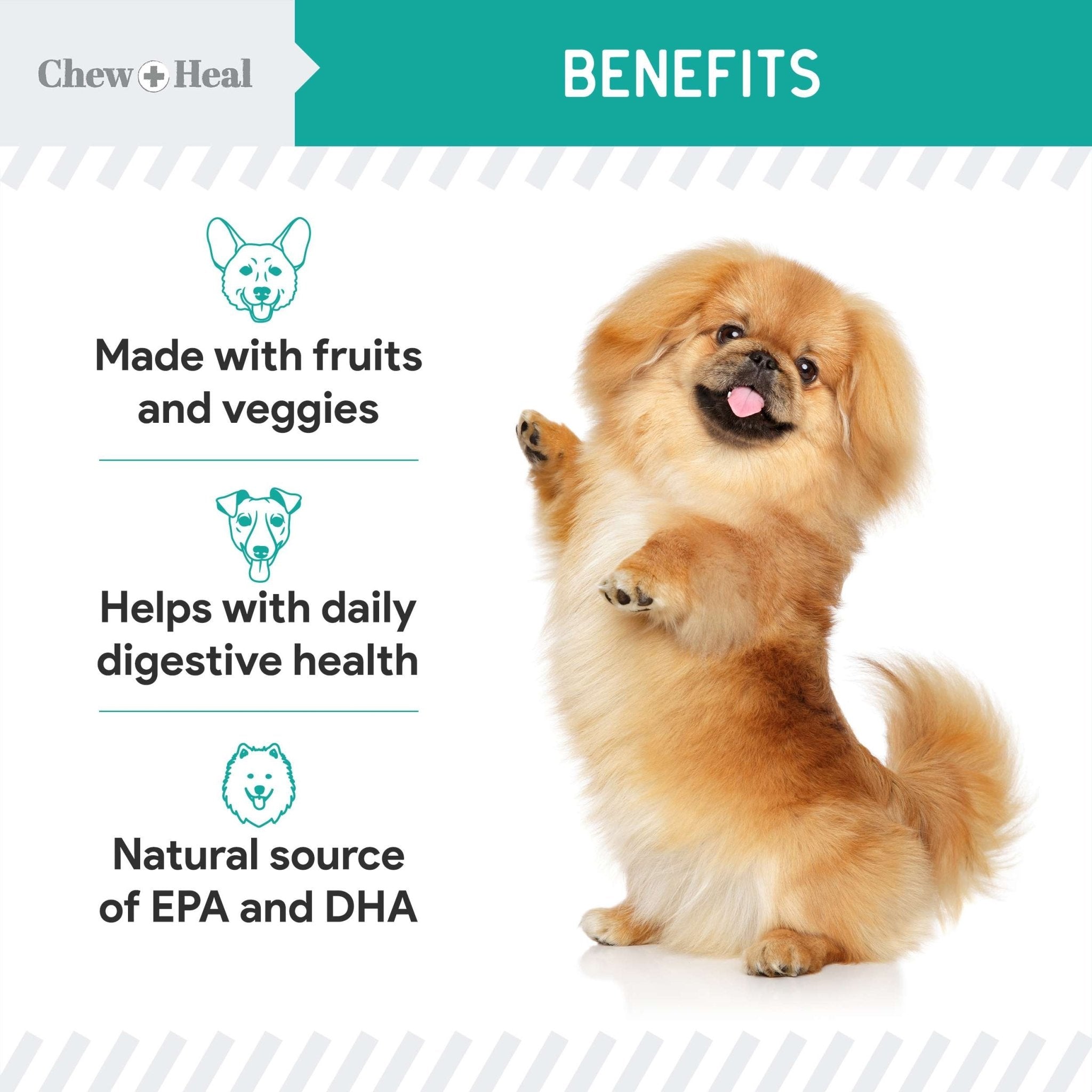 Chew + Heal Wild Alaskan Probiotics Digestive Aid Salmon Soft Jerky Dog Treats - Eva Pet - Chew + Heal