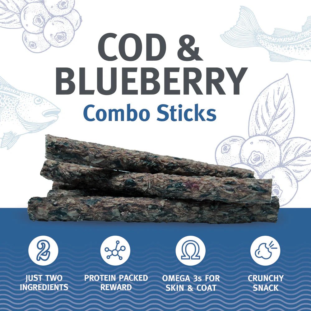 Cod & Blueberry Combo Sticks For Dogs - Eva Pet - Icelandic+