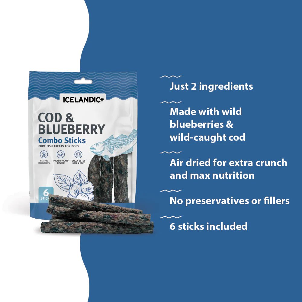 Cod & Blueberry Combo Sticks For Dogs - Eva Pet - Icelandic+