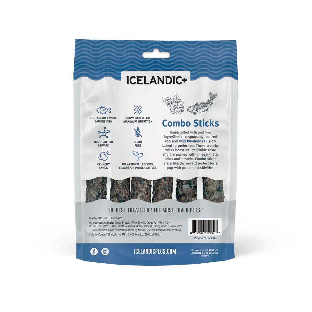 Cod & Blueberry Combo Sticks For Dogs - Eva Pet - Icelandic+