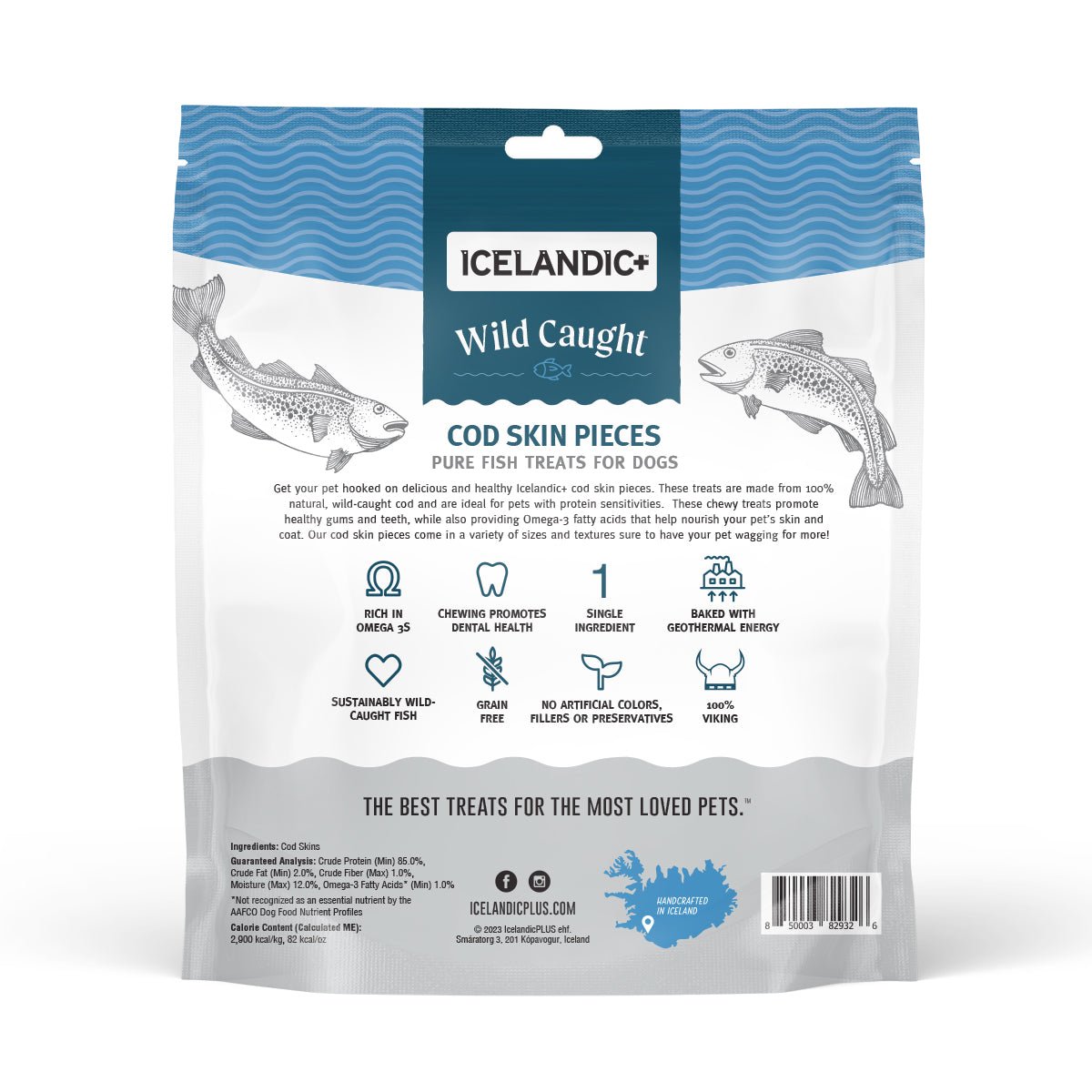 Cod Skin Pieces Dog Treats - Eva Pet - Icelandic+