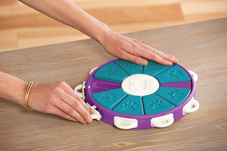 Dog Twister Interactive Treat Puzzle Dog Toy, Purple