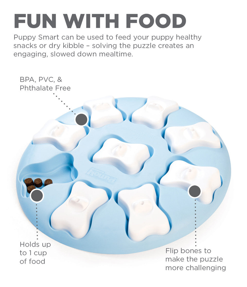 Puppy Smart Interactive Treat Puzzle Dog Toy, Blue