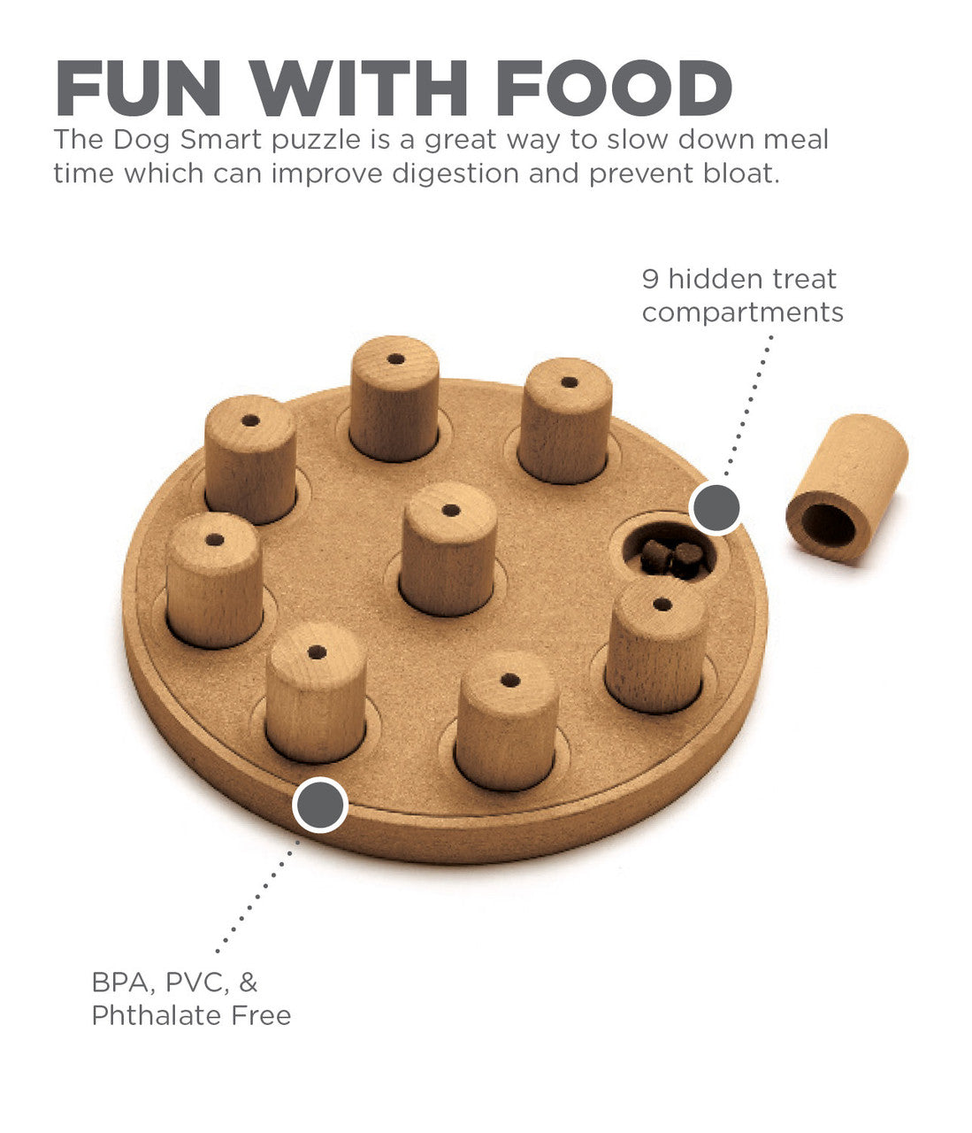 Dog Smart Composite Interactive Treat Puzzle Dog Toy, Tan