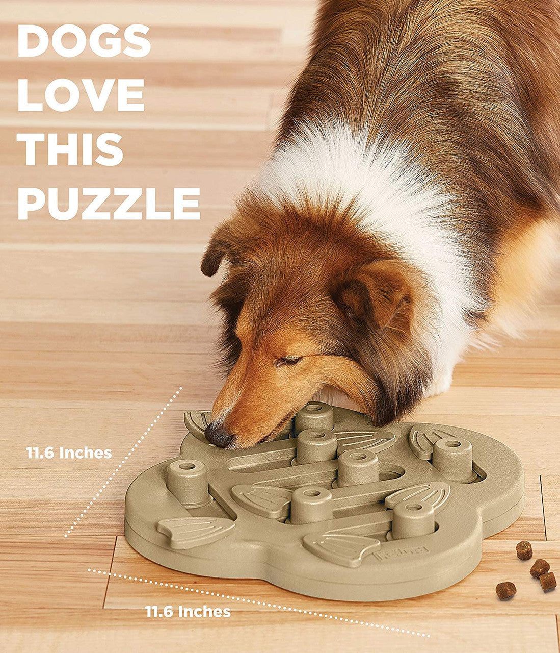Dog Hide N' Slide Interactive Treat Puzzle Dog Toy, Tan