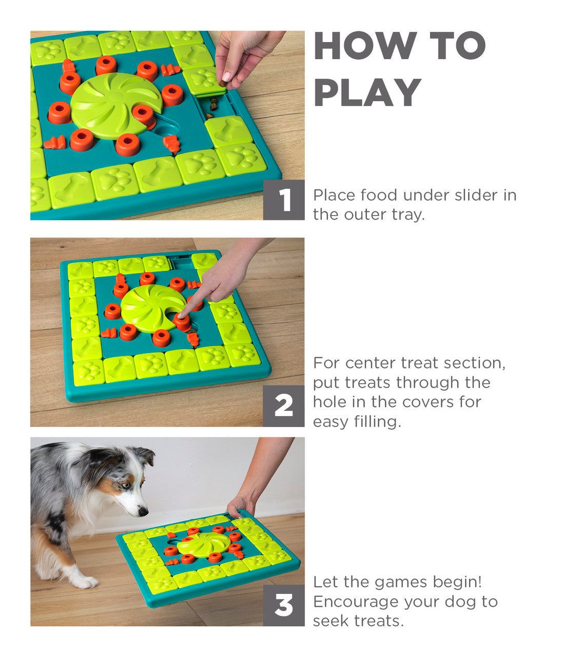 MultiPuzzle Interactive Dog Treat Puzzle Toy, Blue