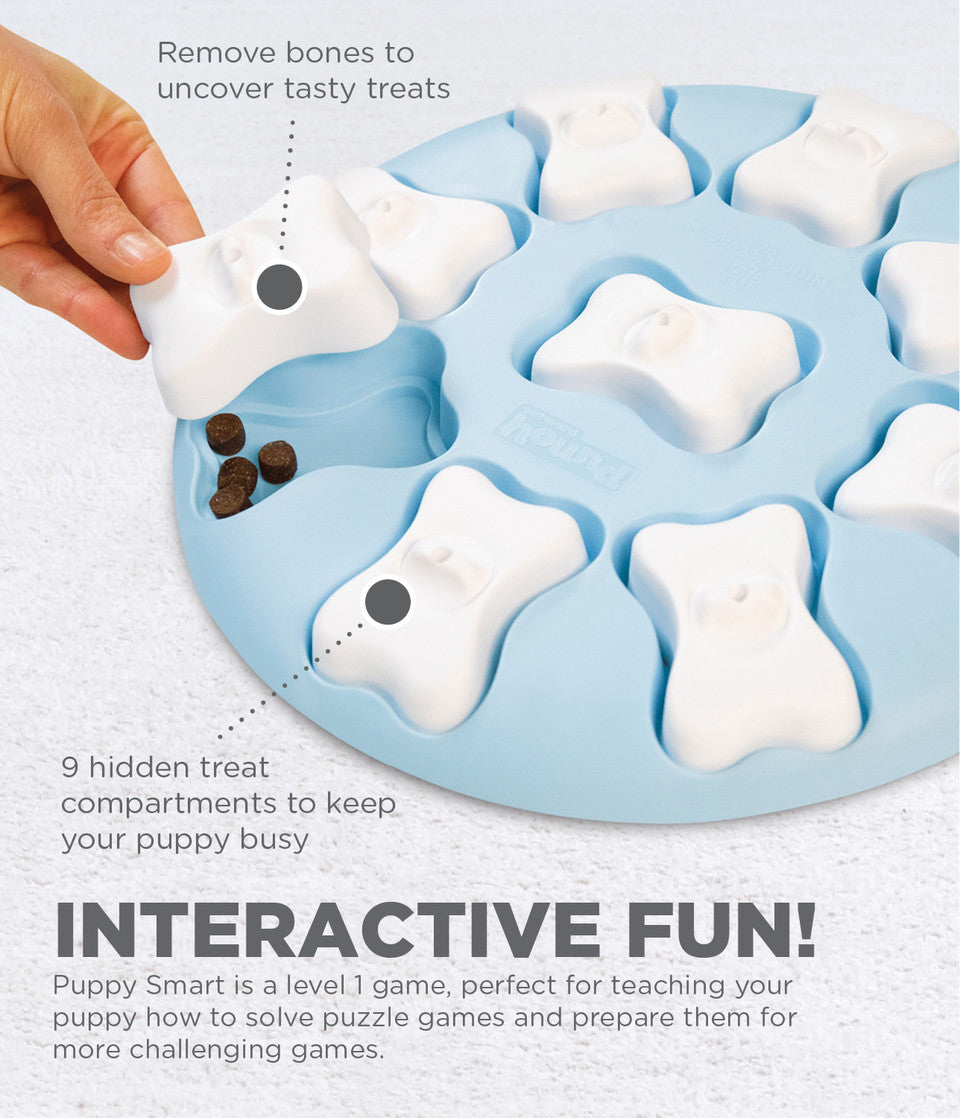 Puppy Smart Interactive Treat Puzzle Dog Toy, Blue