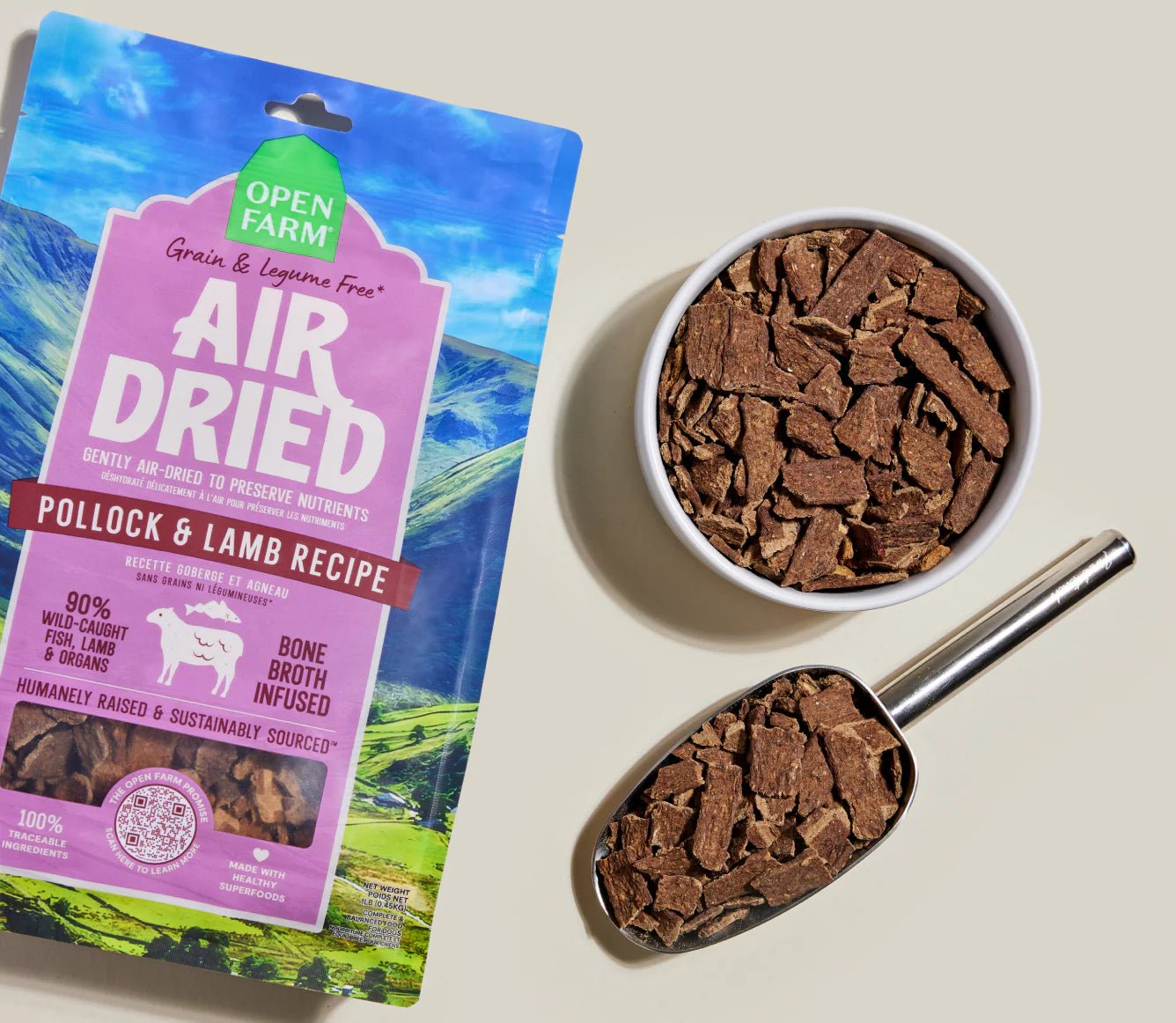 Pollock & Lamb Air Dried Recipe for Dogs - Eva Pet - Open Farm