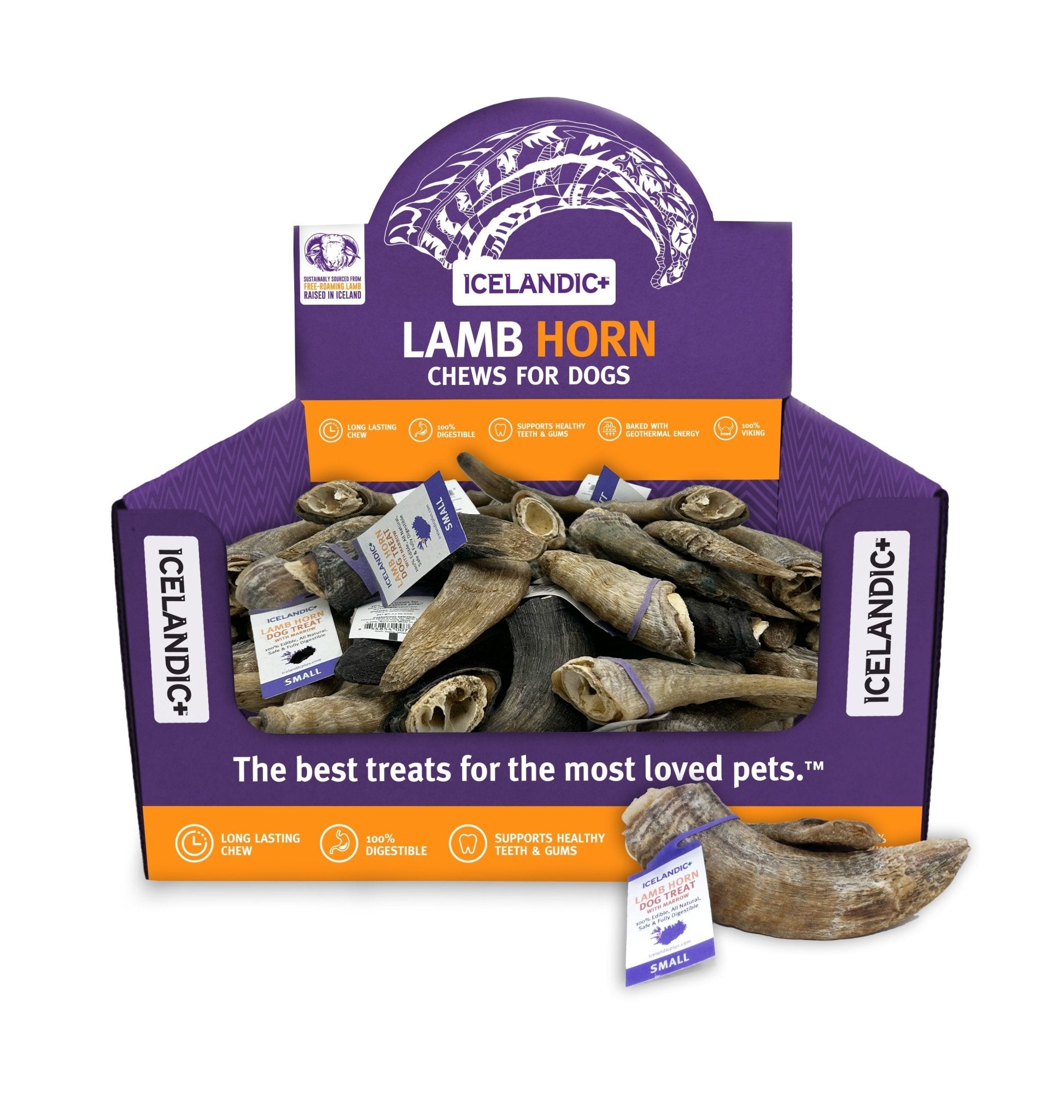 Small Lamb Horn with Marrow Dog Chew - Eva Pet - Icelandic+