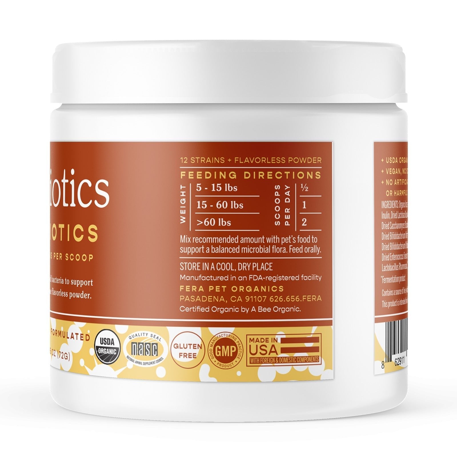 USDA Organic Probiotics with Prebiotics - Eva Pet - Fera Pet Organics