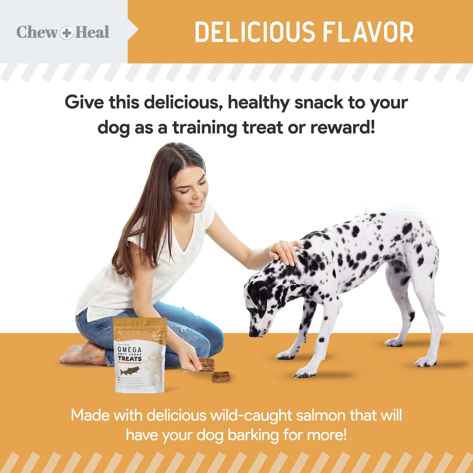 Wild Alaskan Omega Skin + Coat Salmon Soft Jerky Dog Treats - Eva Pet - Chew + Heal