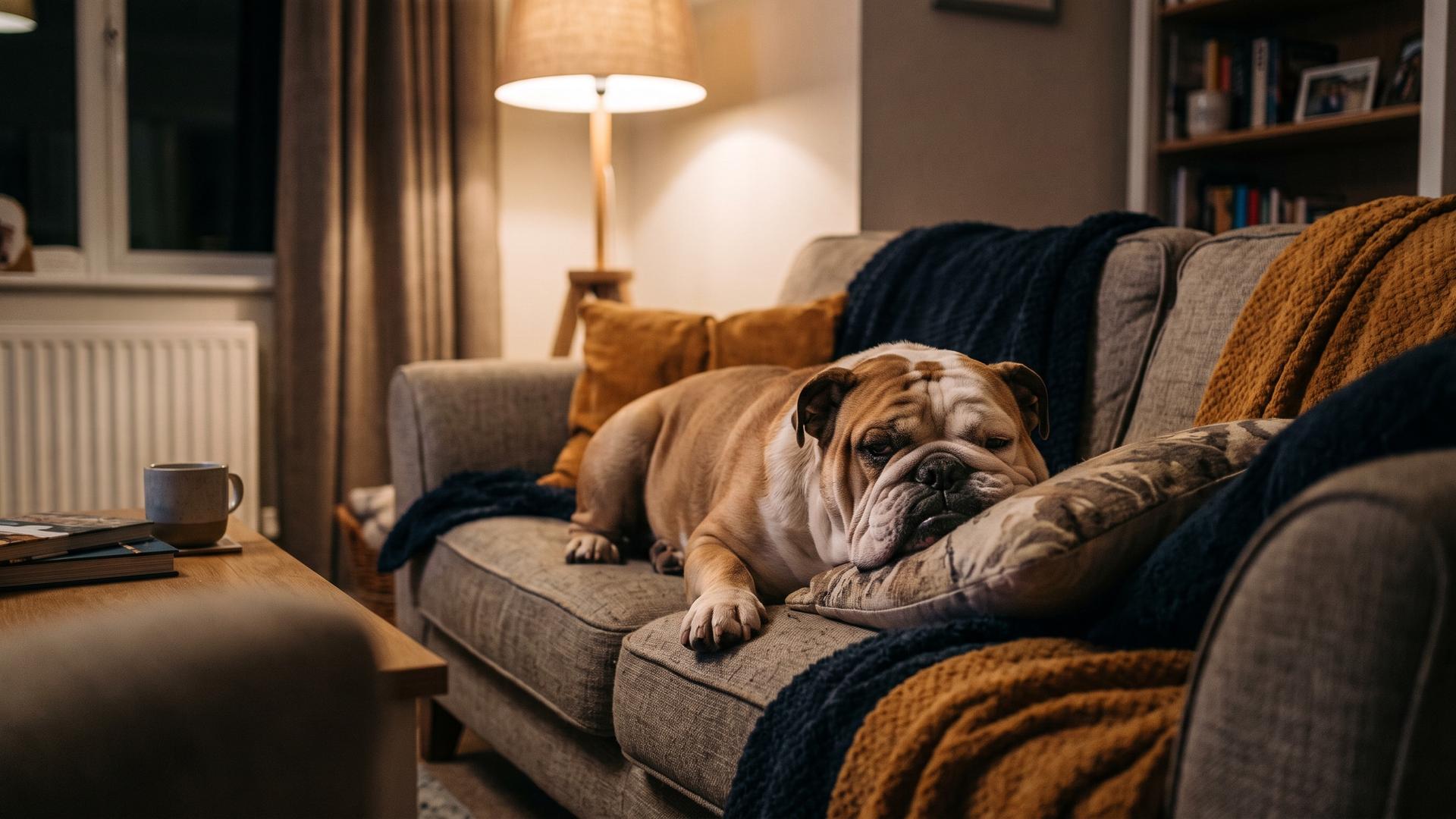 Bulldog very comfortable
