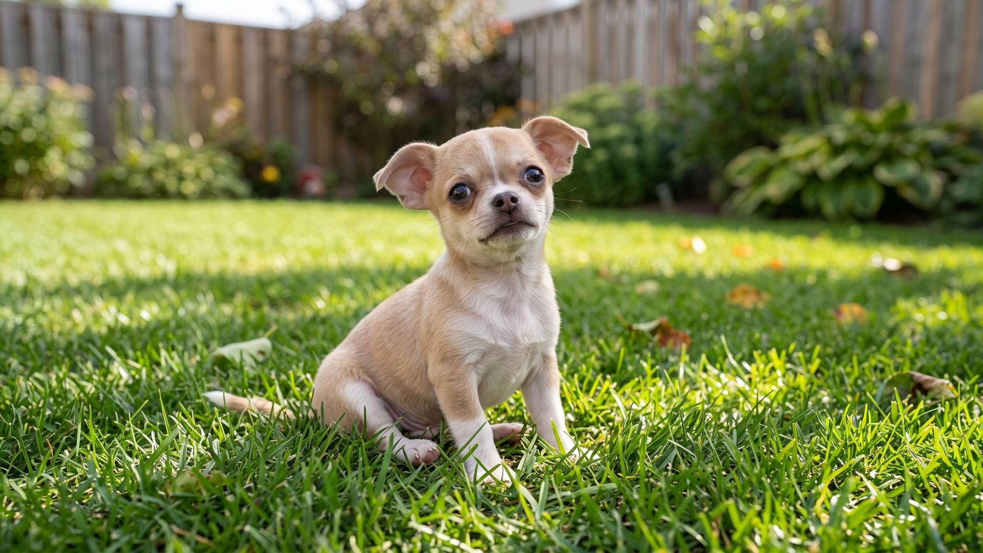 chihuahua puppy dog outside