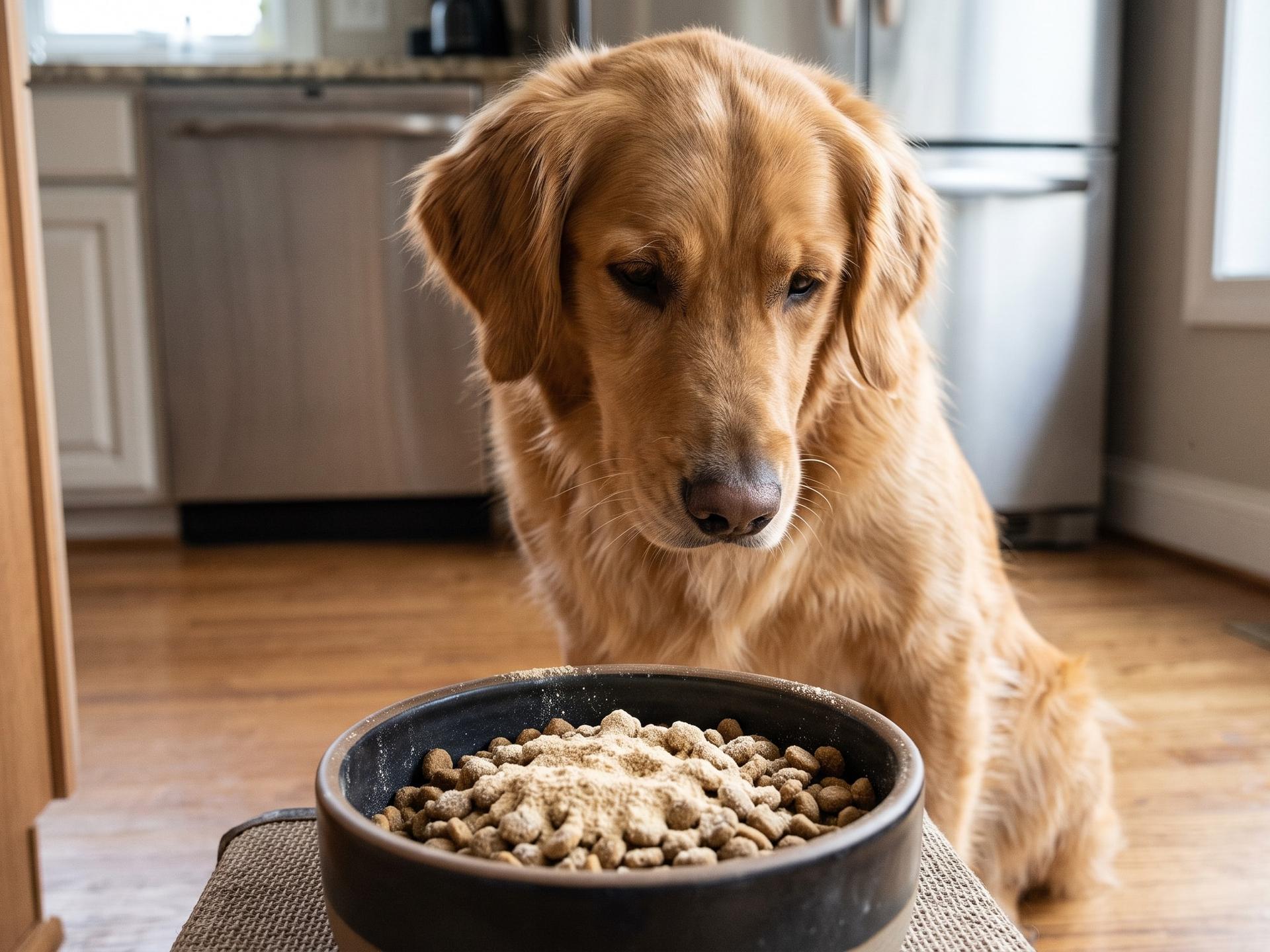 Golden retriever dog multi vitamin food topper