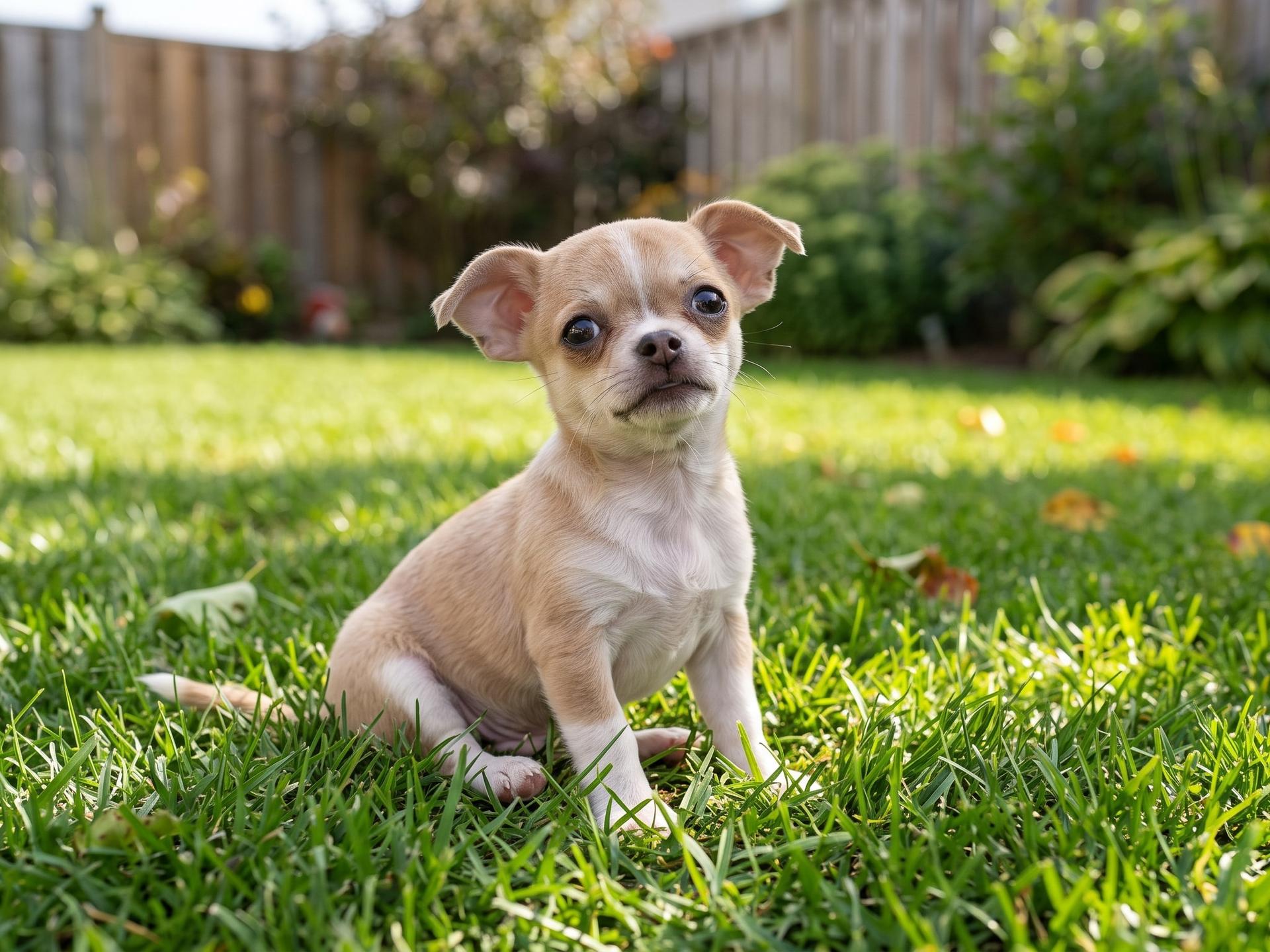 chihuahua puppy dog outside