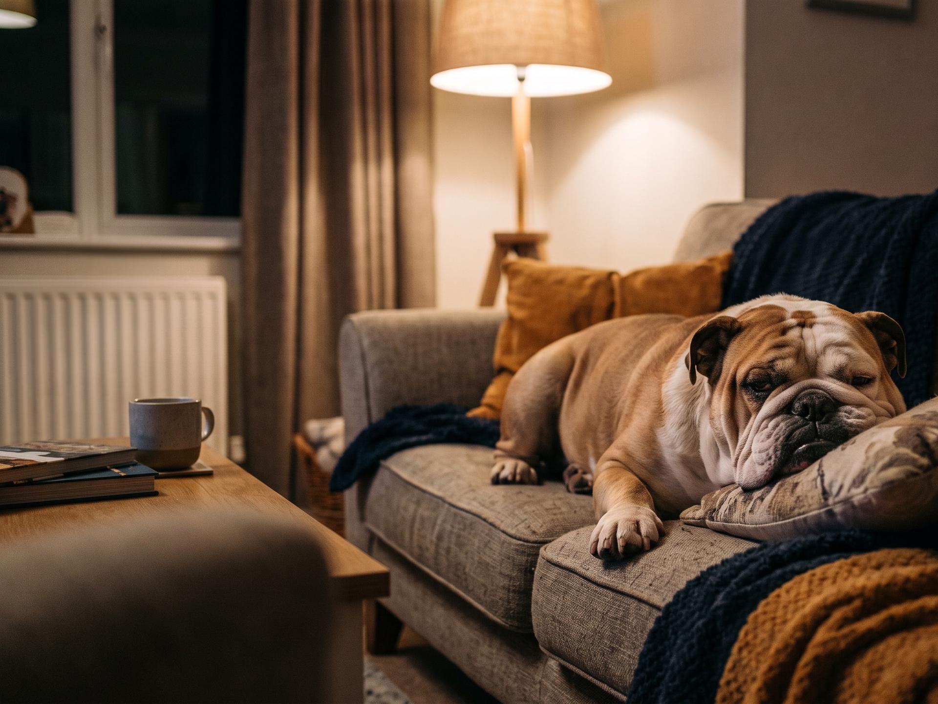 Bulldog very comfortable