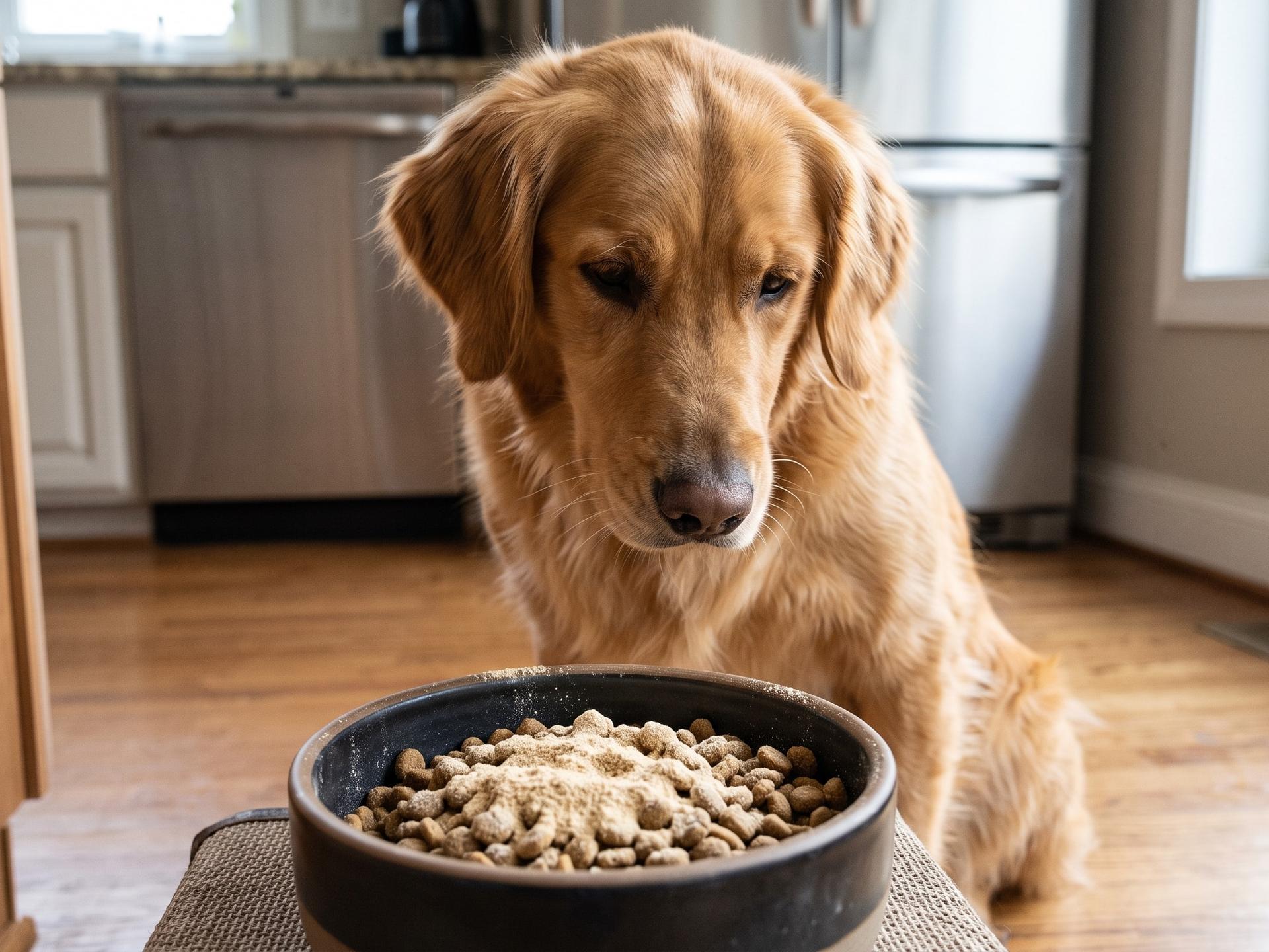 Golden retriever dog multi vitamin food topper