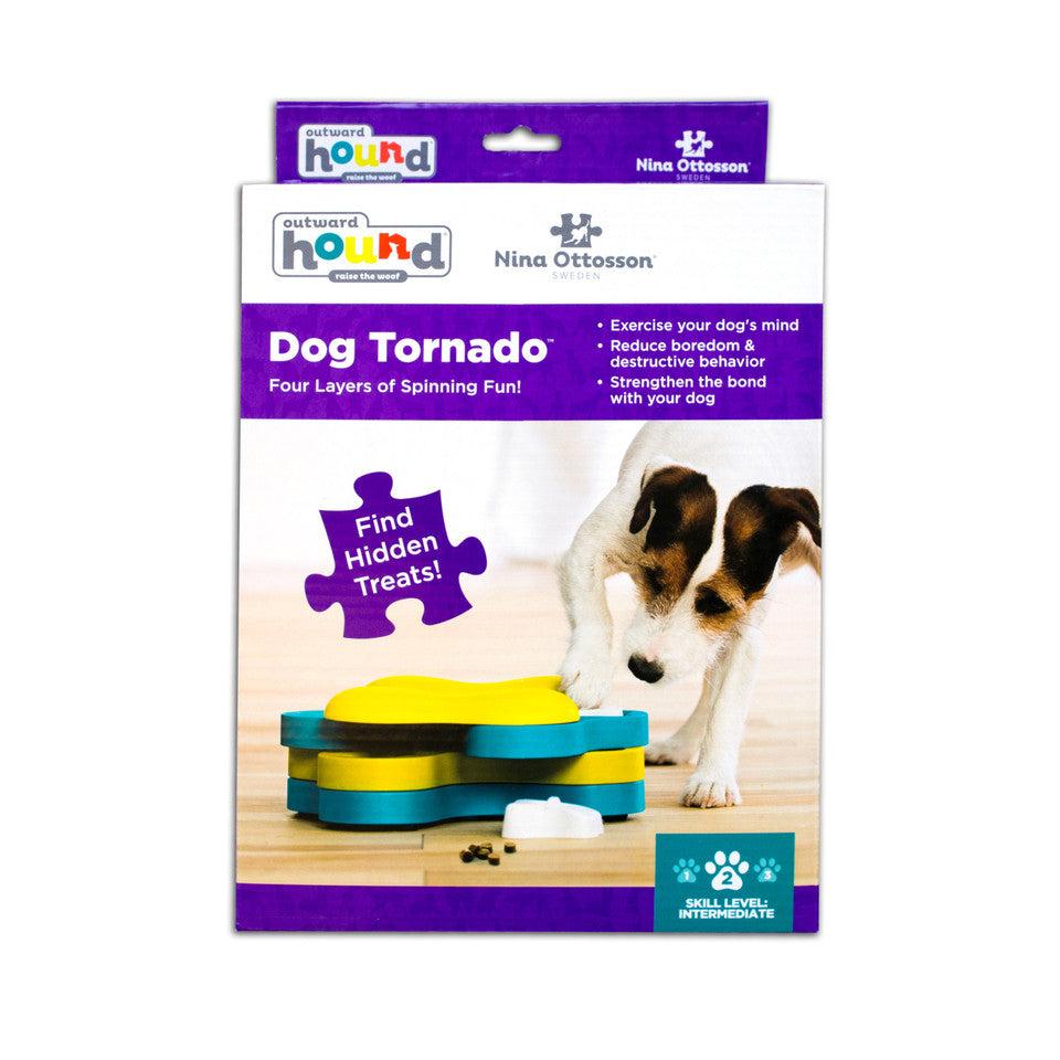 Dog Tornado Interactive Treat Puzzle Dog Toy, Blue