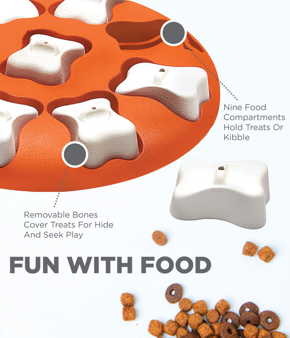 Dog Smart Interactive Treat Puzzle Dog Toy, Orange