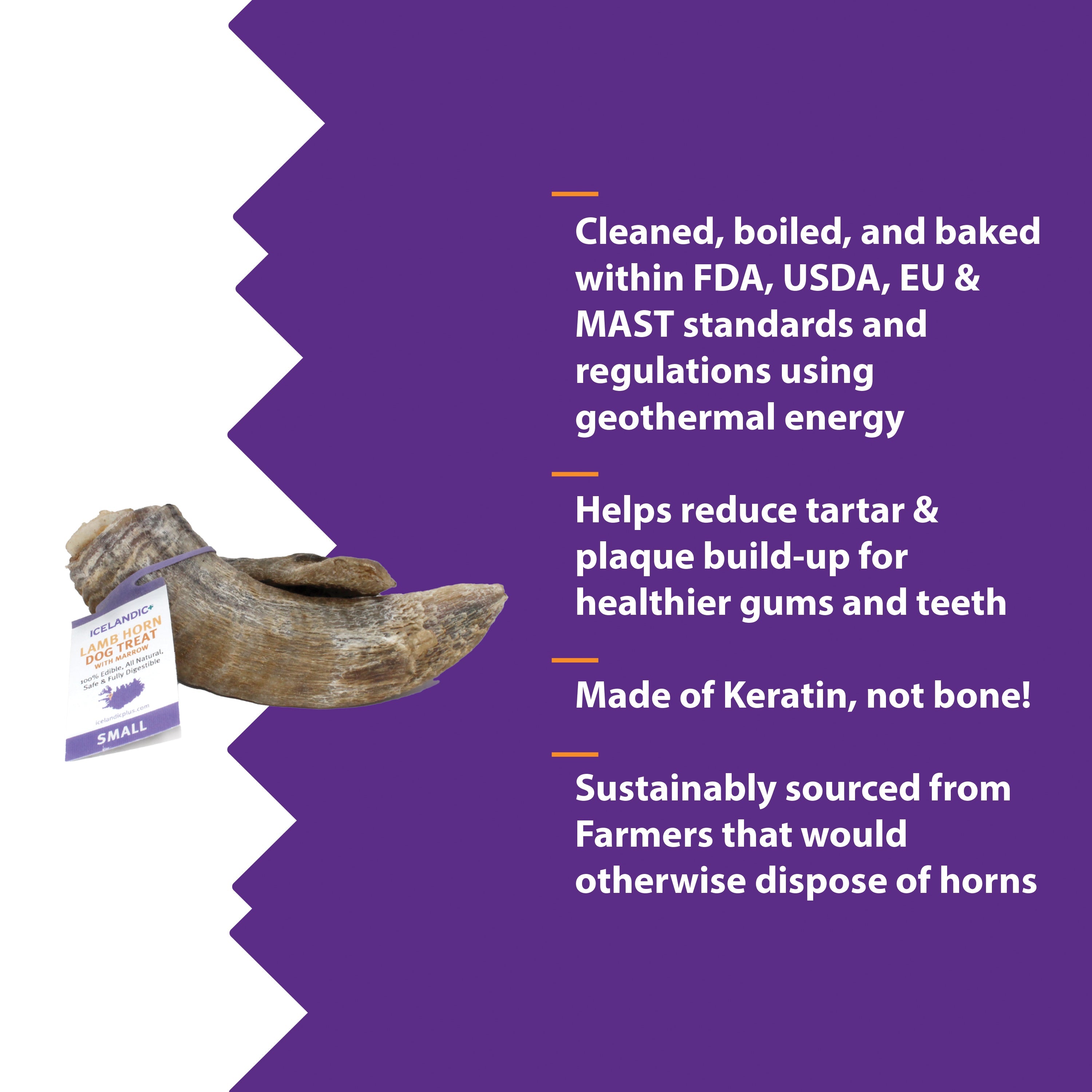 Small Lamb Horn with Marrow Dog Chew