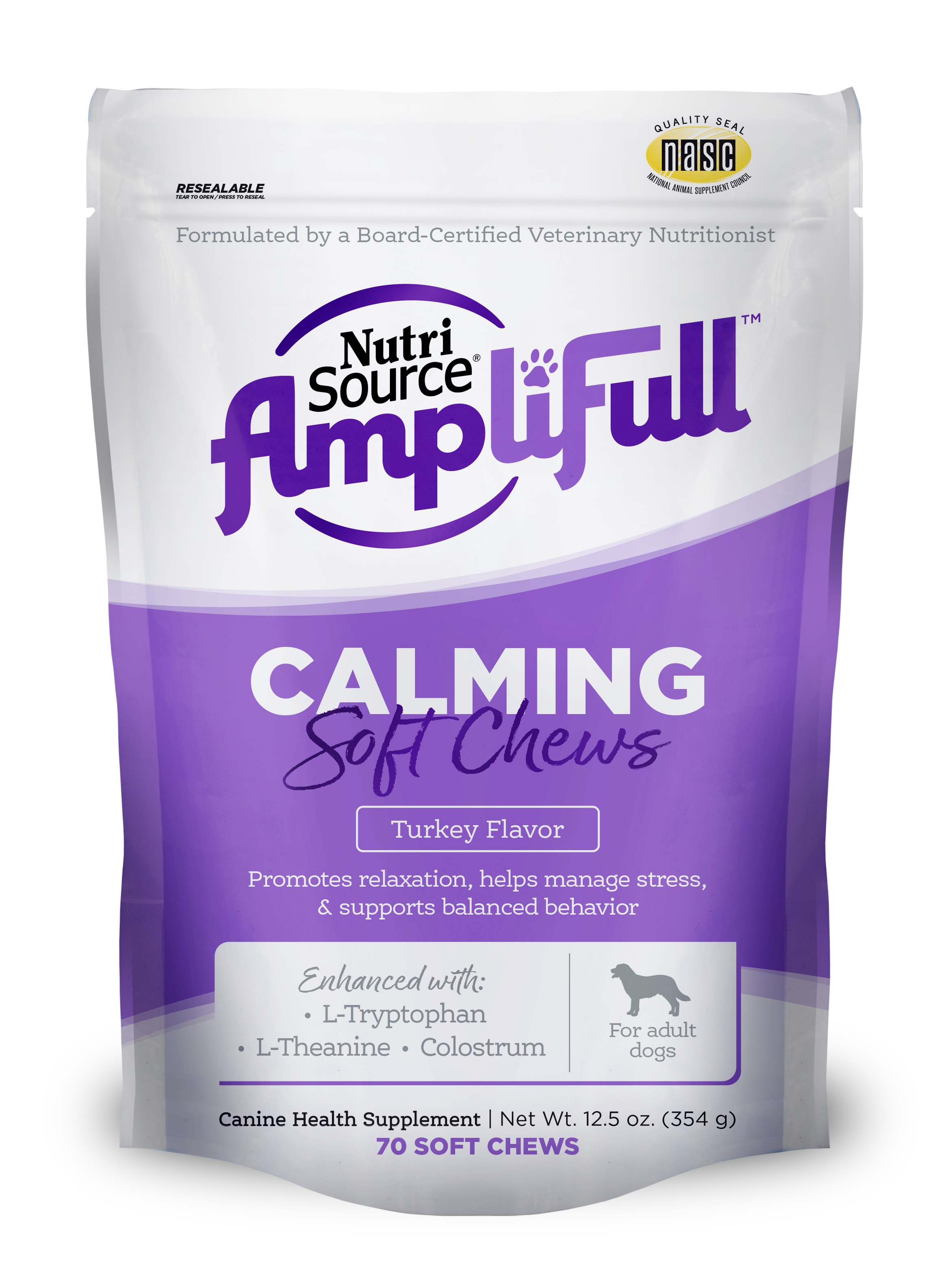 NutriSource AmpliFull Calming Soft Chews - Bag Front
