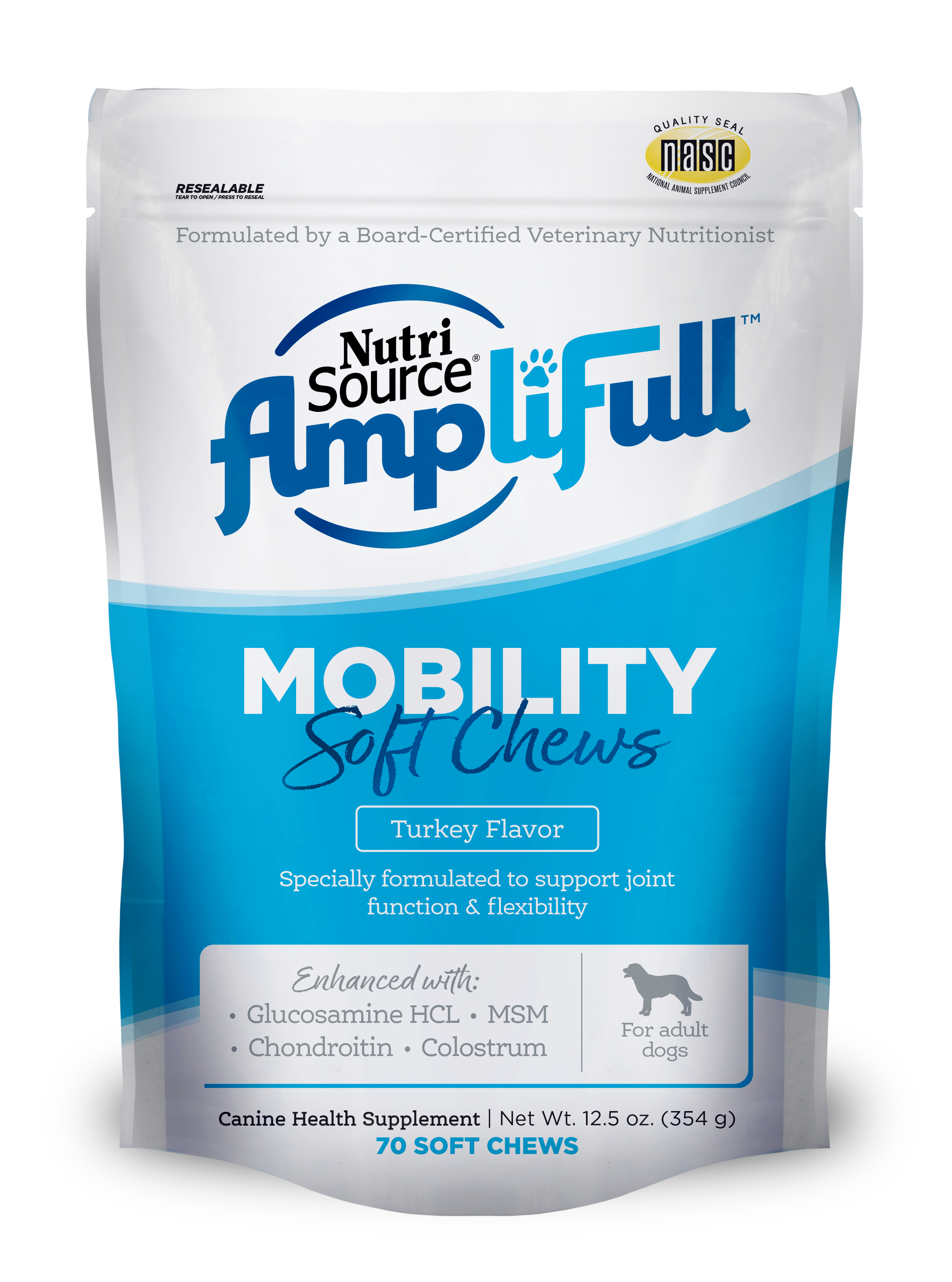 NutriSource AmpliFull Calming Soft Chews - Bag Front