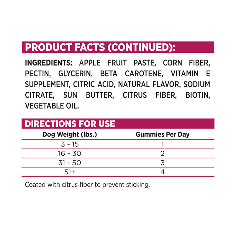 Immune+ Skin, Coat & Nail Support Gummy Supplements