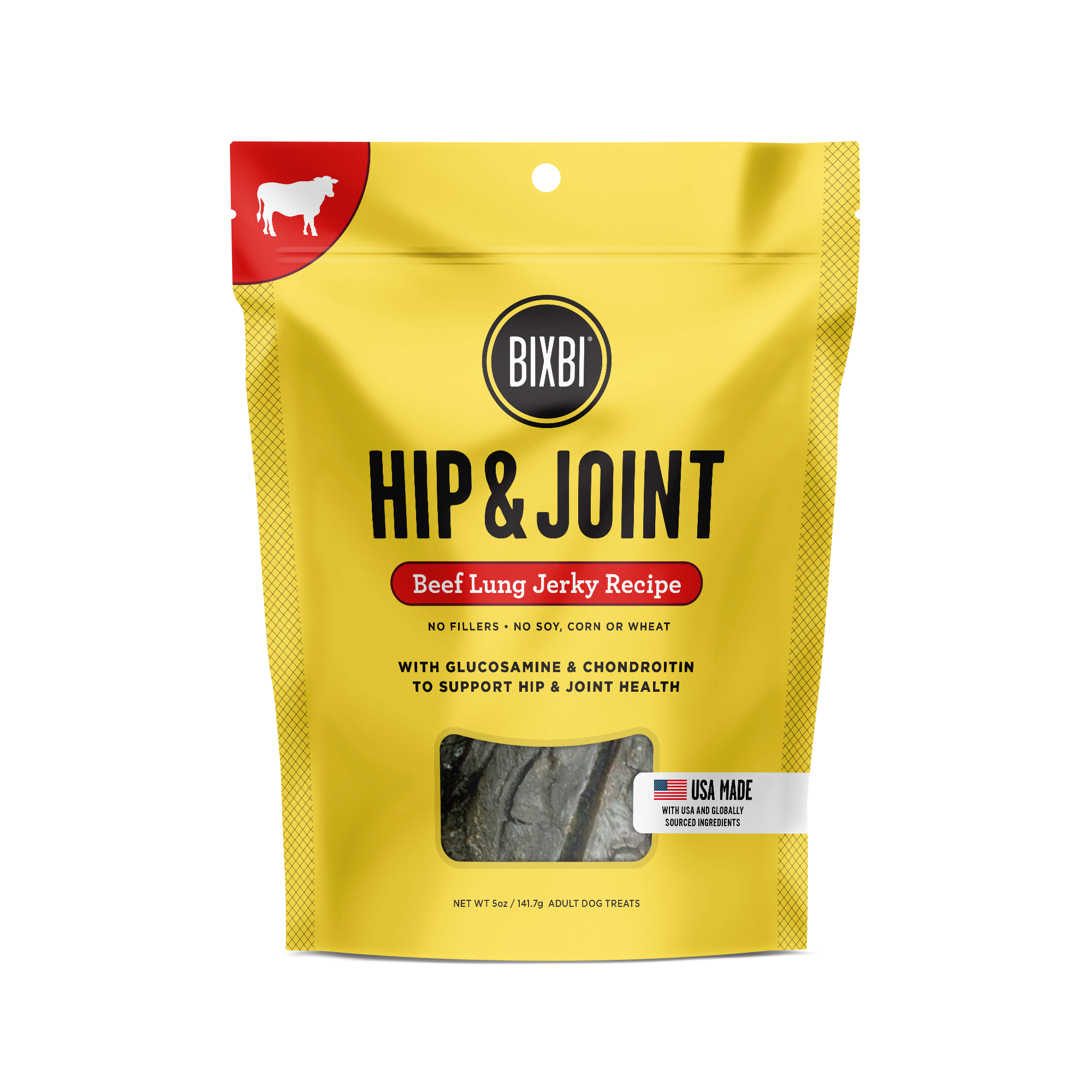 BIXBI® Hip & Joint Jerky Treats for Dogs – Beef Lung Recipe