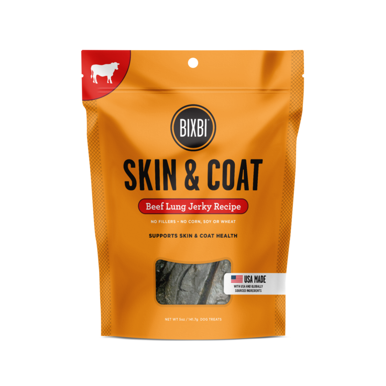 BIXBI® Skin & Coat Jerky Treats for Dogs – Beef Lung Recipe