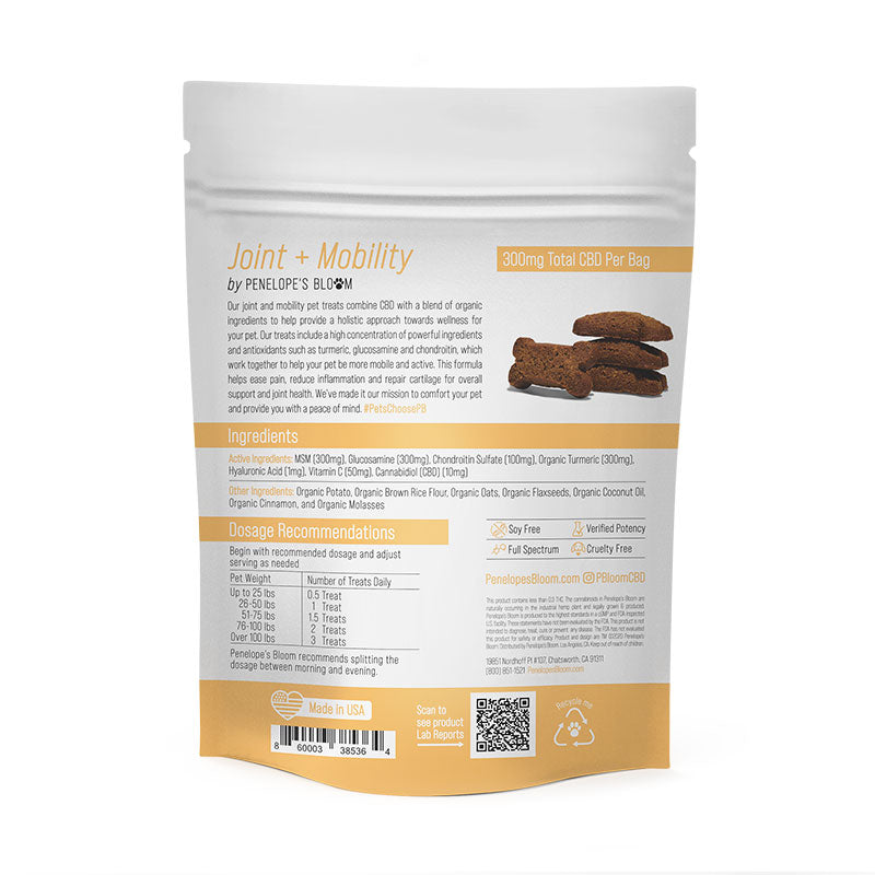 CBD Dog Treats for Joint + Mobility – Small to Medium Dogs – 300mg
