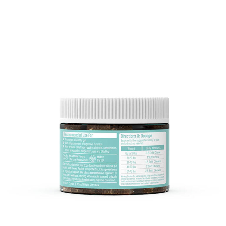 CBD Soft Chews For Digestive Support + Probiotic – Small to Medium Dogs – 300mg