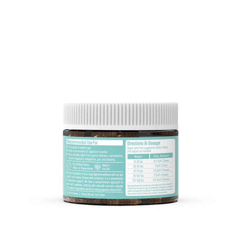 CBD Soft Chews For Digestive Support + Probiotic – Medium to Large Dogs – 600mg