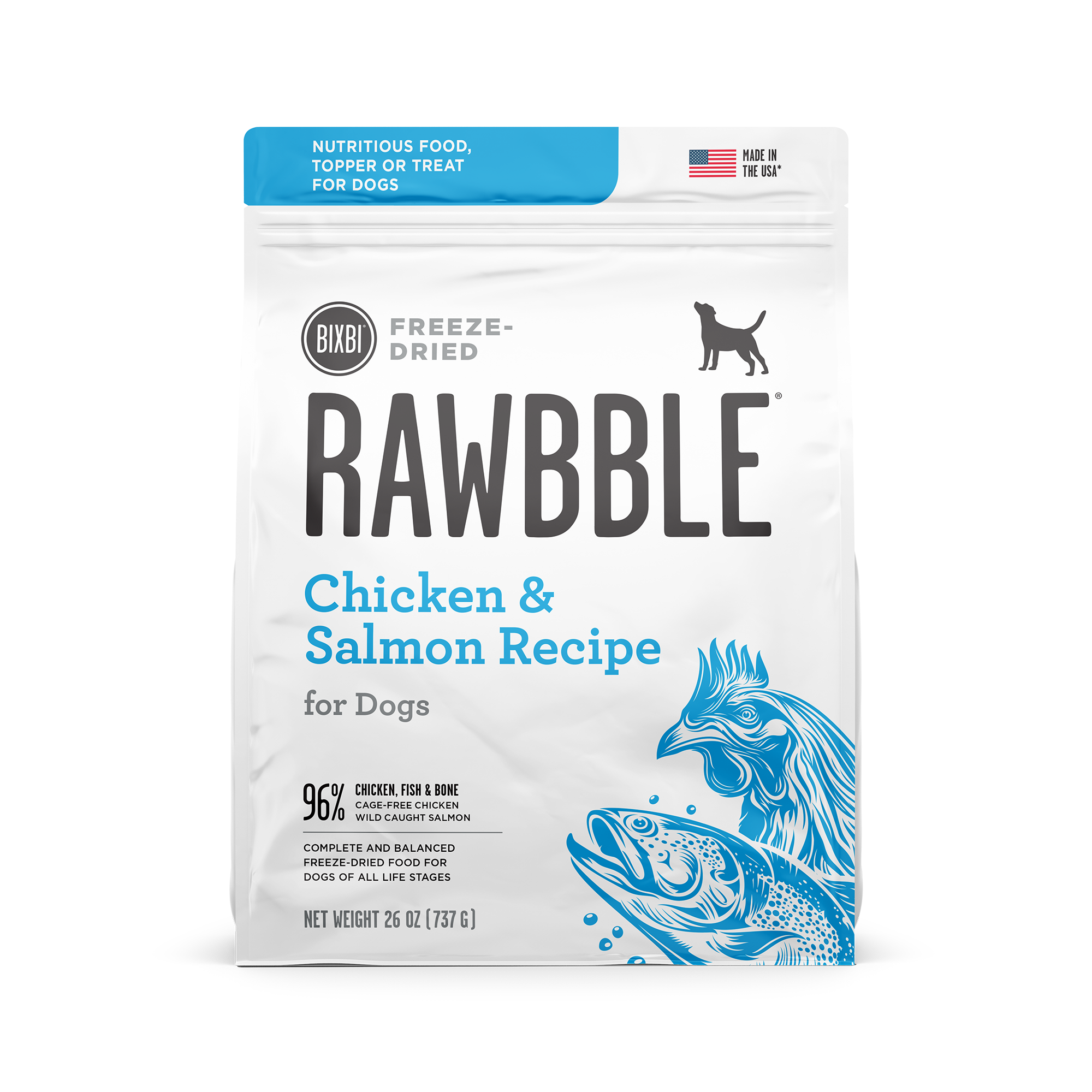 Rawbble® Freeze-Dried Food for Dogs – Chicken & Salmon Recipe