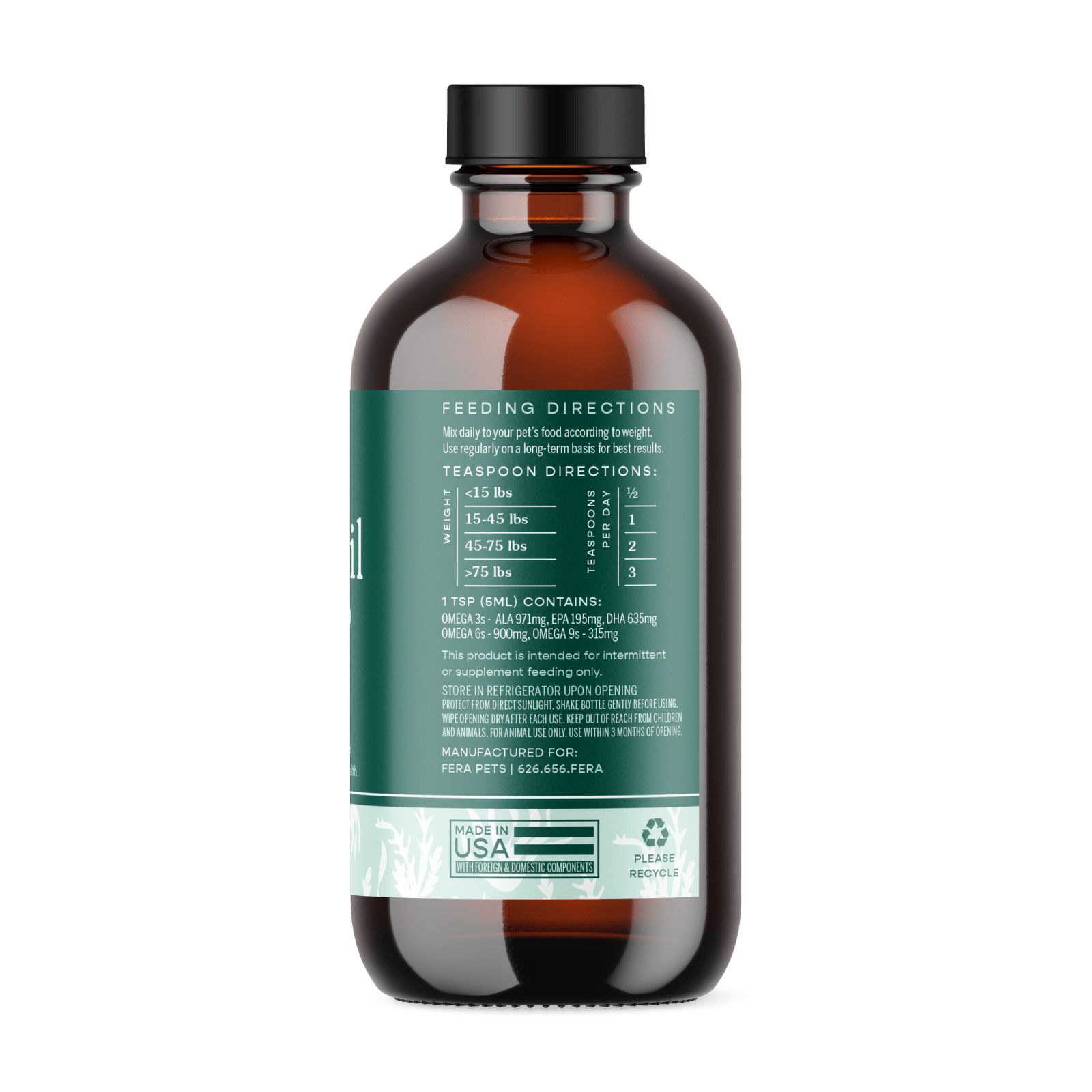 Algae Oil Omega - 3, 6, 9 - Eva Pet - Fera Pet Organics
