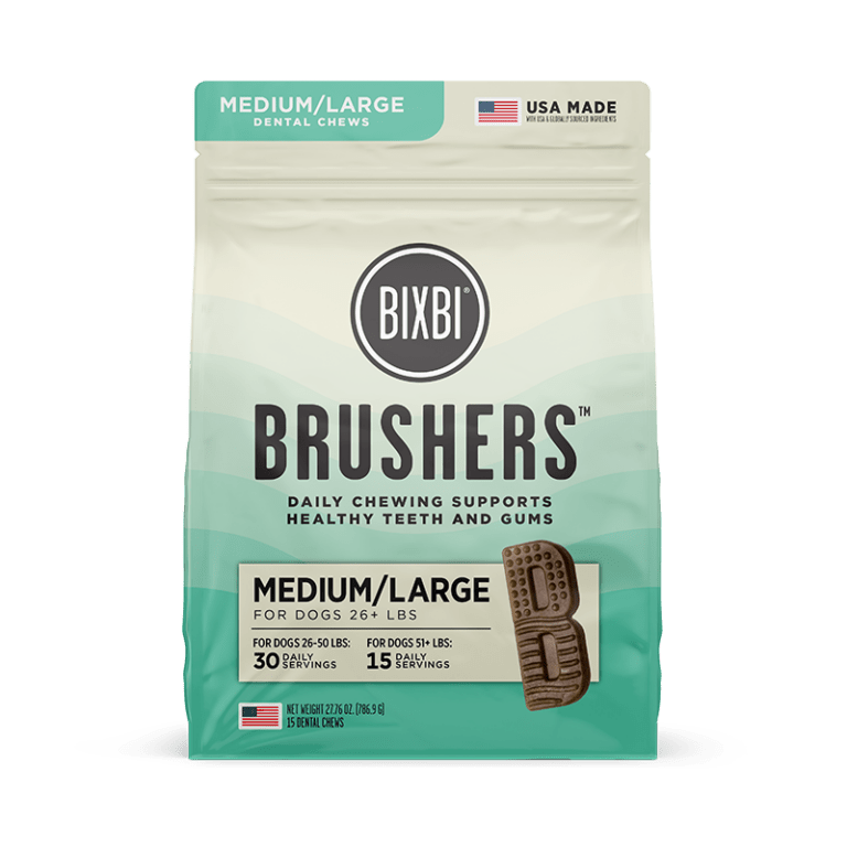 BIXBI® Brushers™ Dental Chews for Medium and Large Dogs - Eva Pet - Bixbi