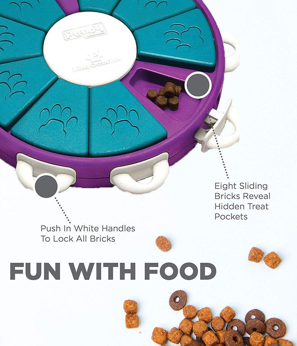 Dog Twister Interactive Treat Puzzle Dog Toy, Purple