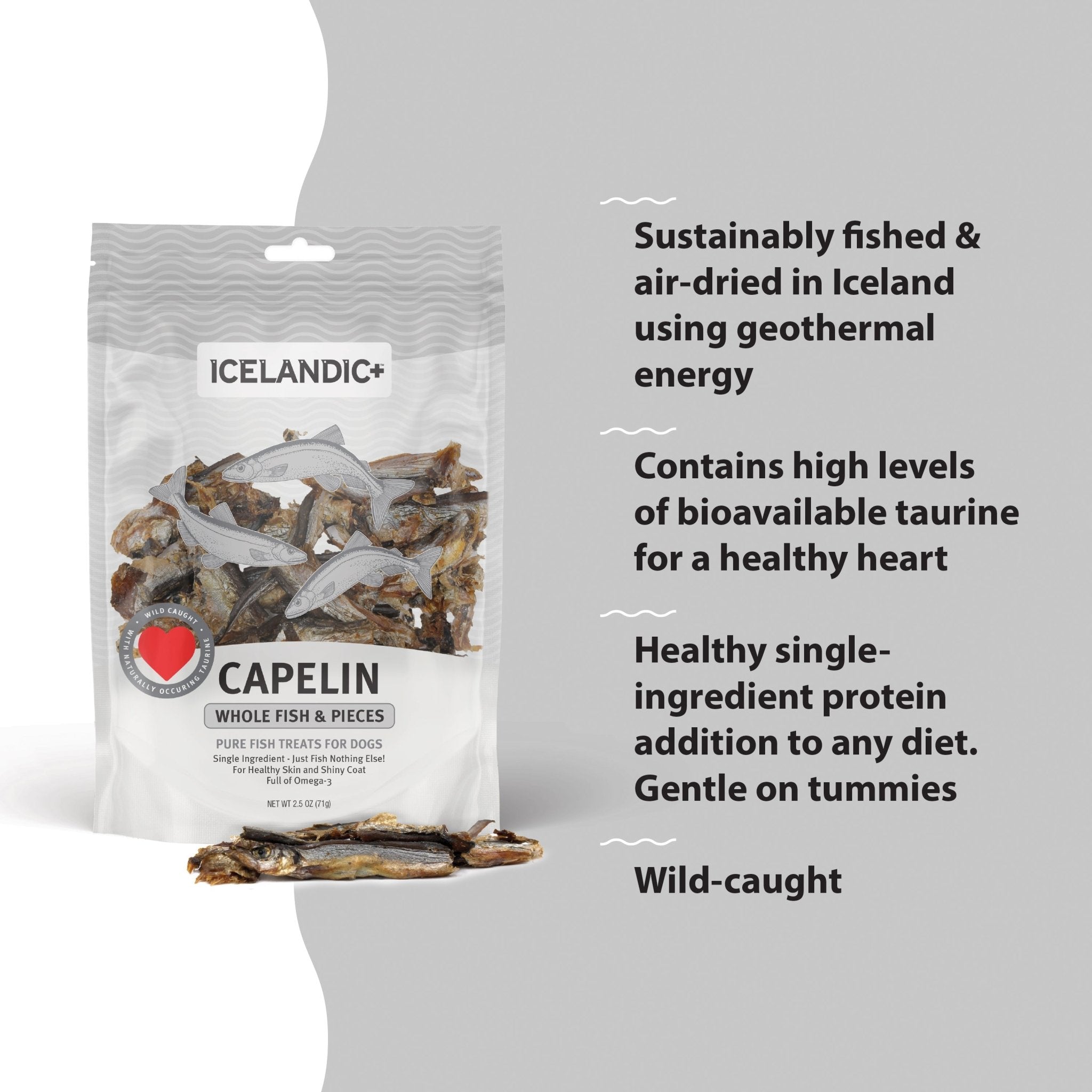 Capelin Whole Fish & Pieces Dog Treats - Eva Pet - Icelandic+